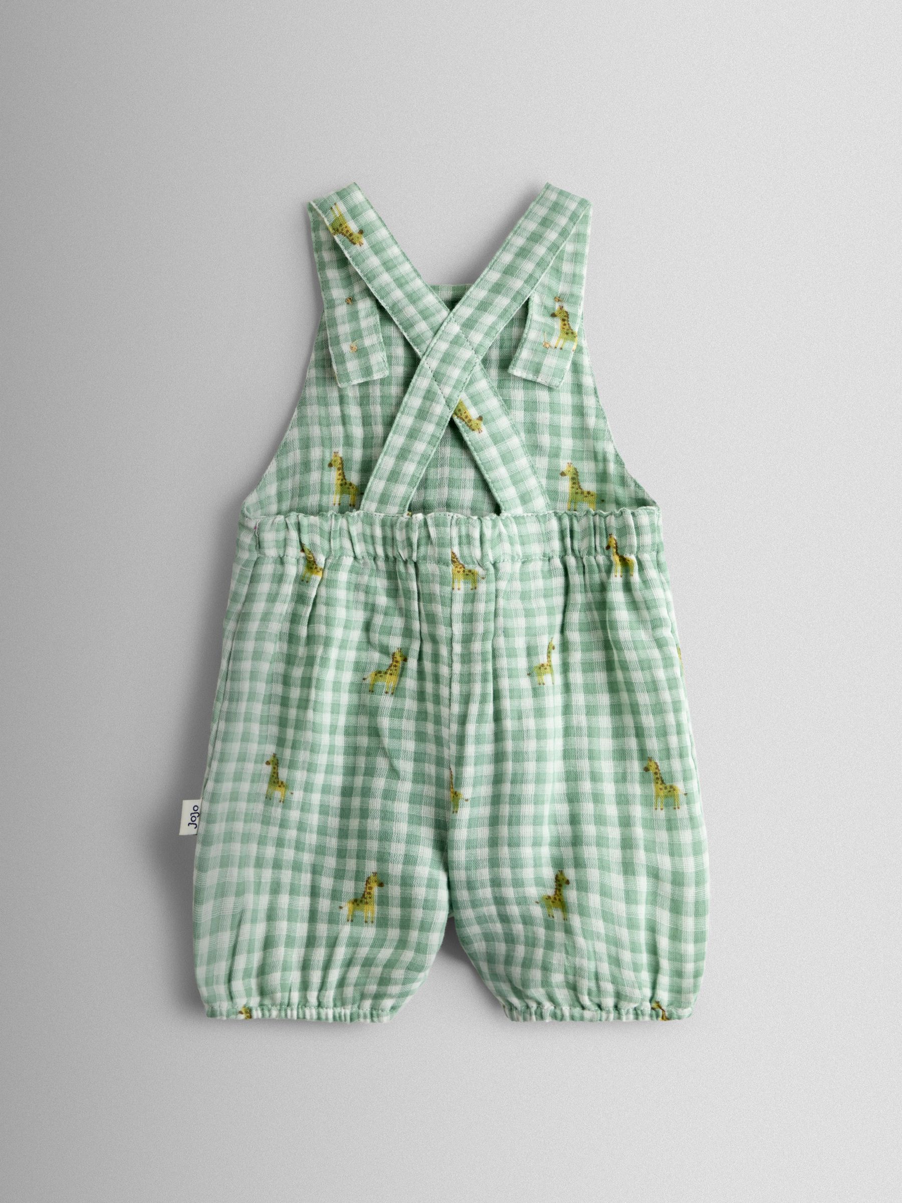 Green Giraffe Checked Dungaree & Body Set - Image 6 of 7