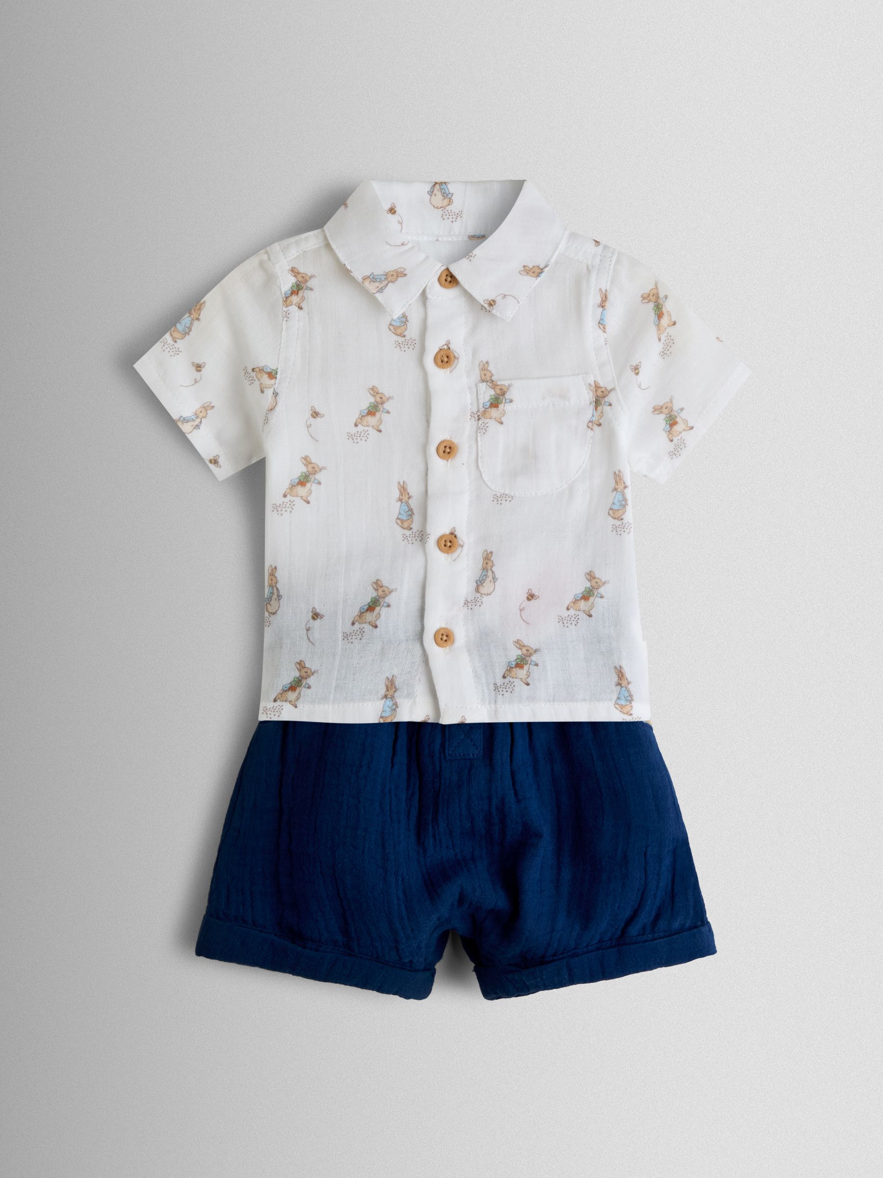 Navy Peter Rabbit™ 2-Piece Shirt & Shorts Set - Image 1 of 6 Navy Peter Rabbit™ 2-Piece Shirt & Shorts Set - Image 1 of 6