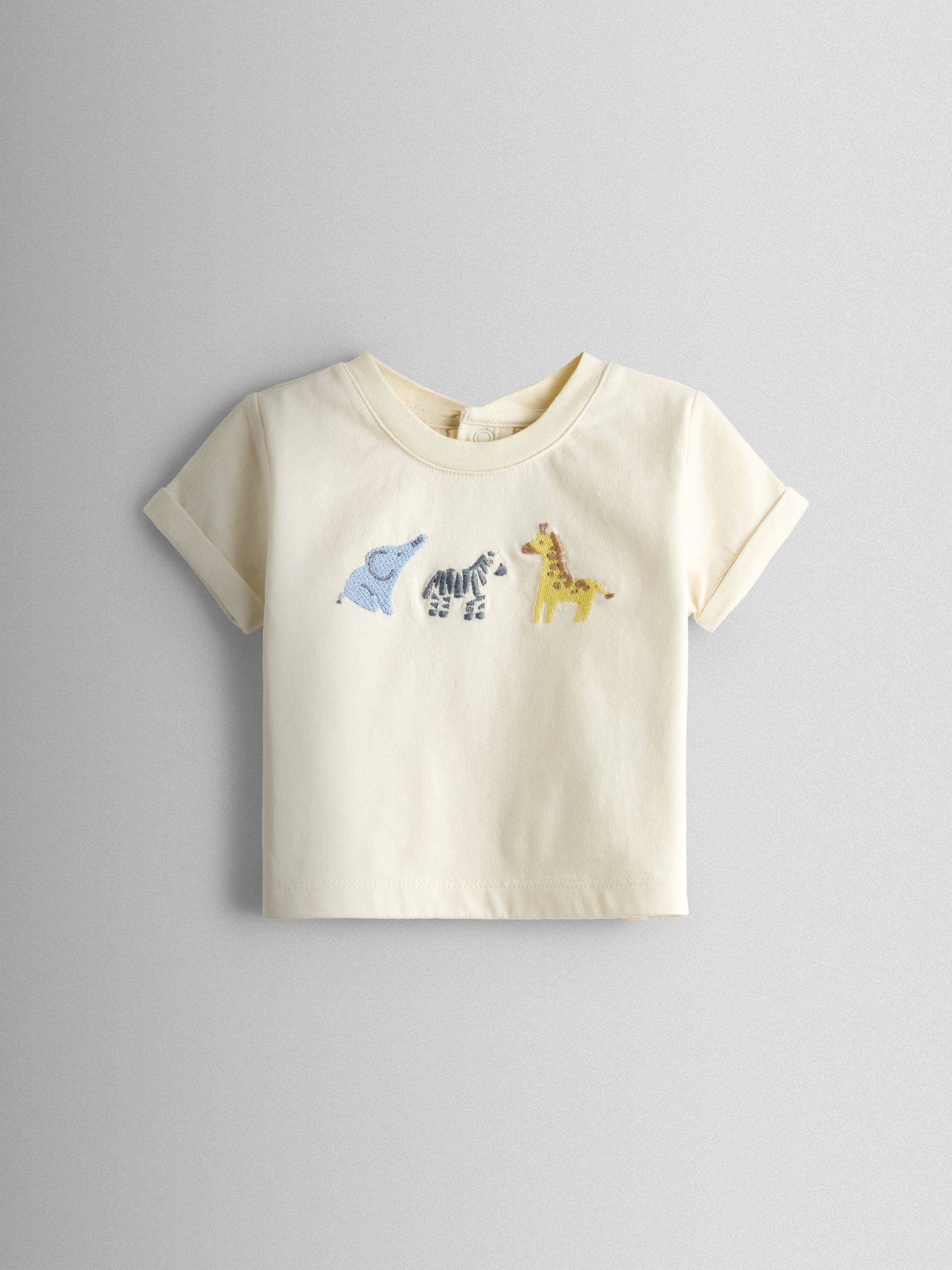 Cream Safari Gingham Applique Top and Short Set - Image 2 of 7