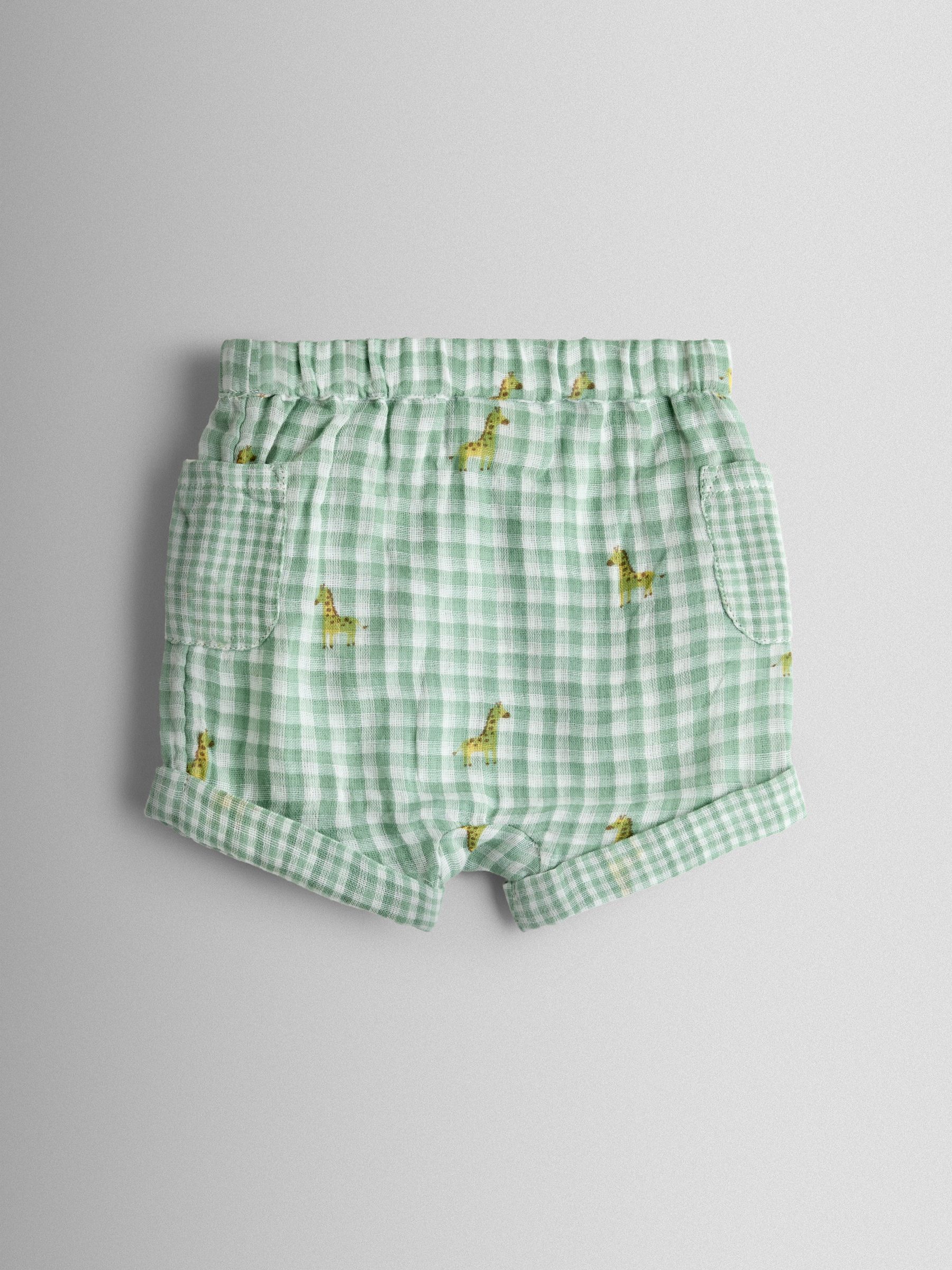 Cream Safari Gingham Applique Top and Short Set - Image 4 of 7