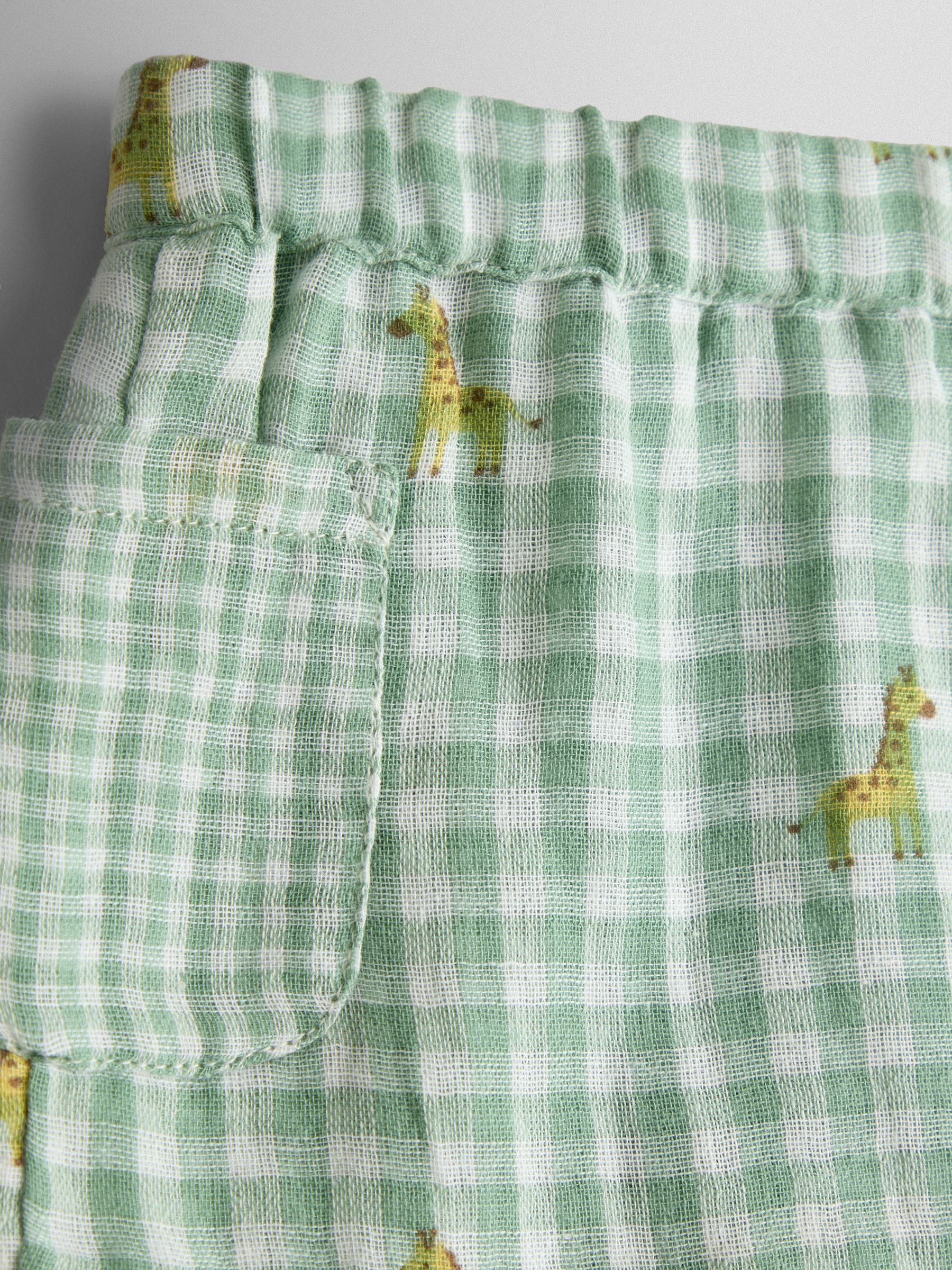 Cream Safari Gingham Applique Top and Short Set - Image 7 of 7