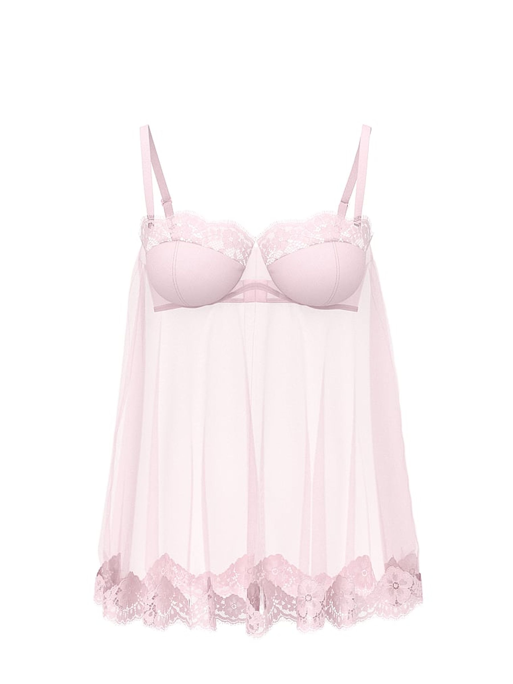 Pretty Blossom Pink Twinkle Chiffon Babydoll Set - Image 4 of 4