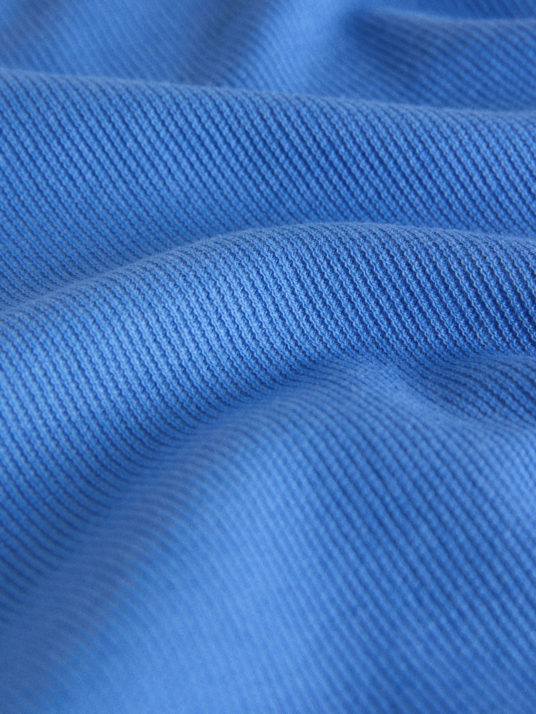 4 Pack Navy/Blue/White/Khaki Textured Cotton Zip Neck Polos Blue/Ecru - Image 6 of 6