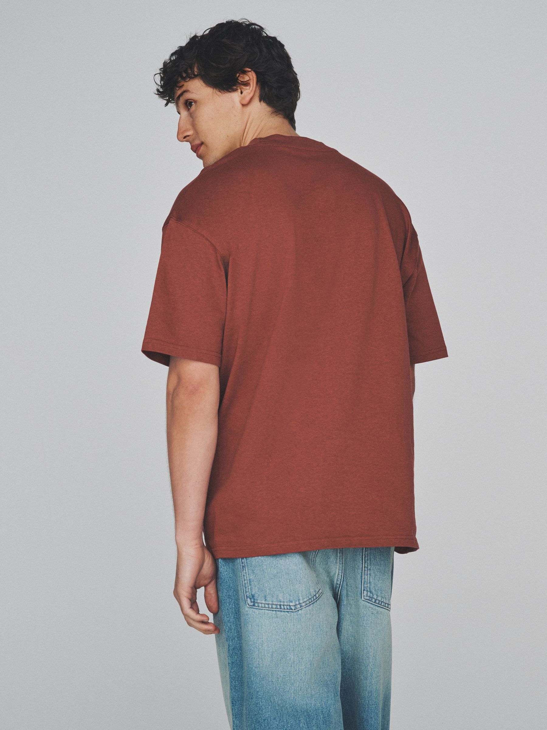 4 Pack Short Sleeve Cotton T-Shirts Pink/Tan Oversized Fit - Image 5 of 6