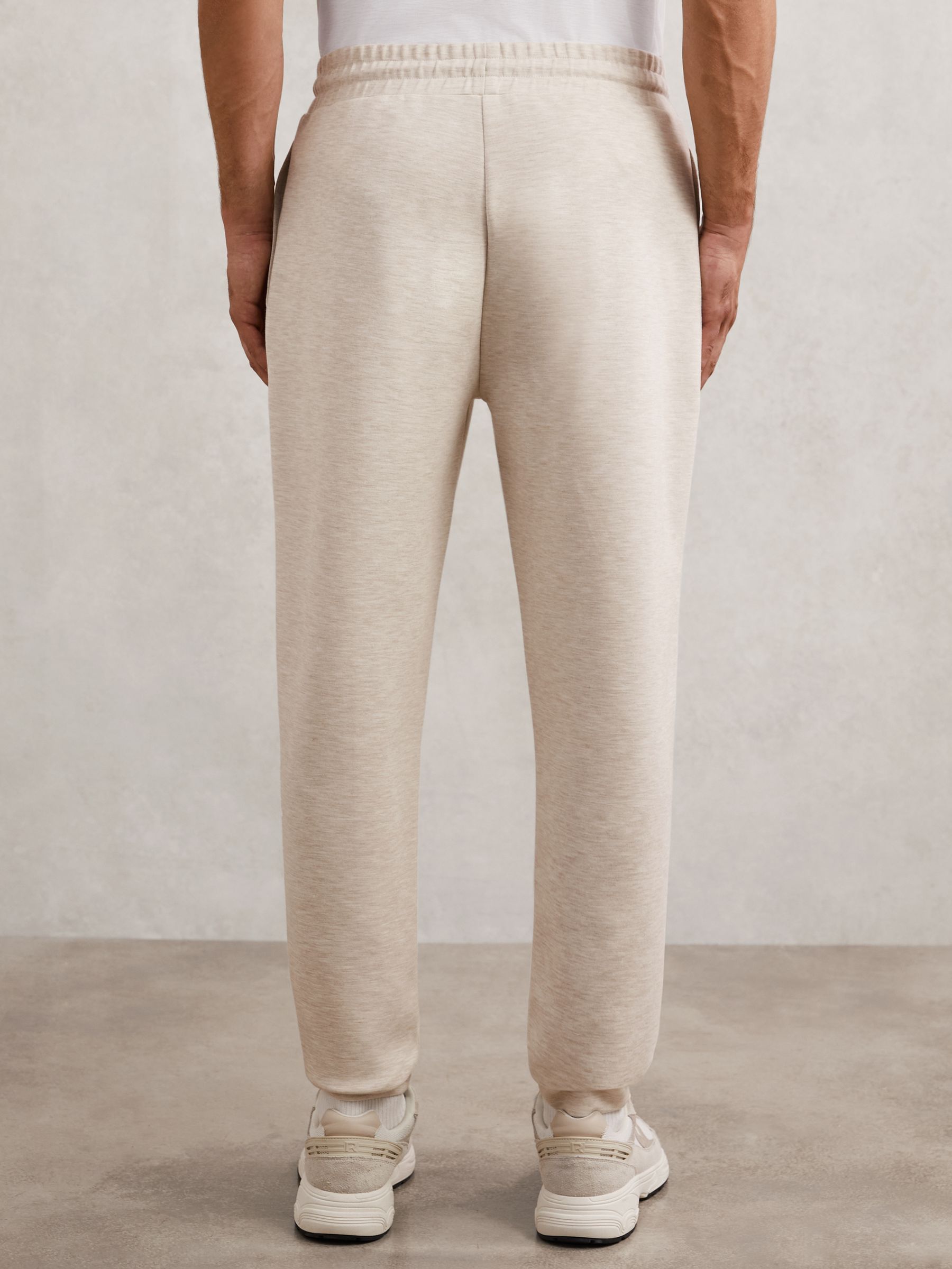 Jersey Drawstring Cuffed Joggers in Oatmeal - image 4