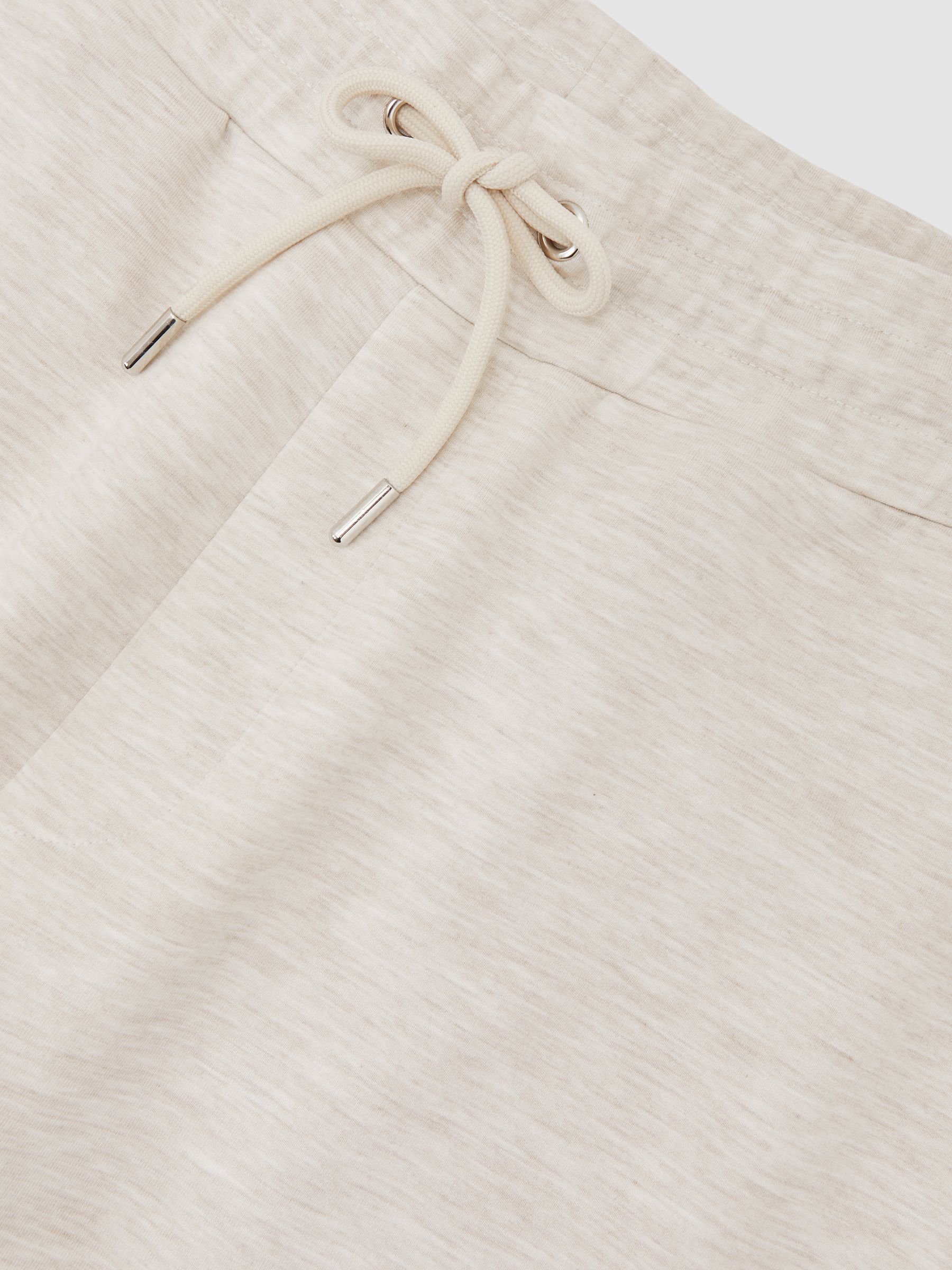Jersey Drawstring Cuffed Joggers in Oatmeal - image 3