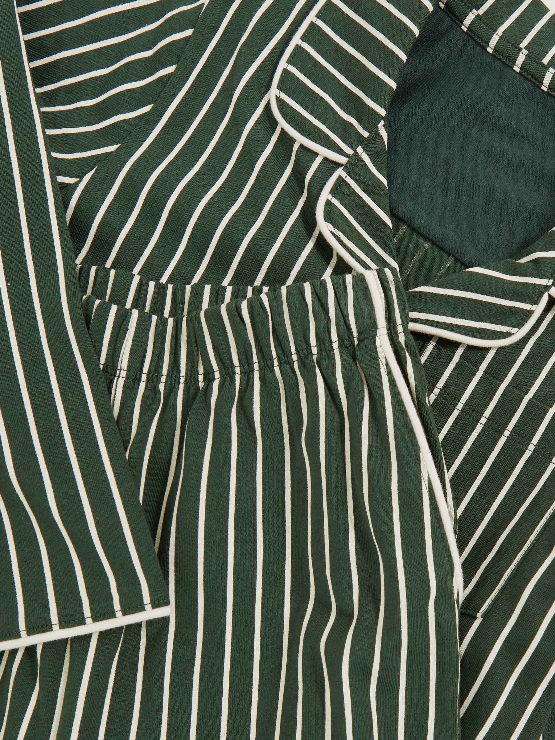 Striped Pyjamas Set Unisex Fit in Green/White - Image 4 of 4