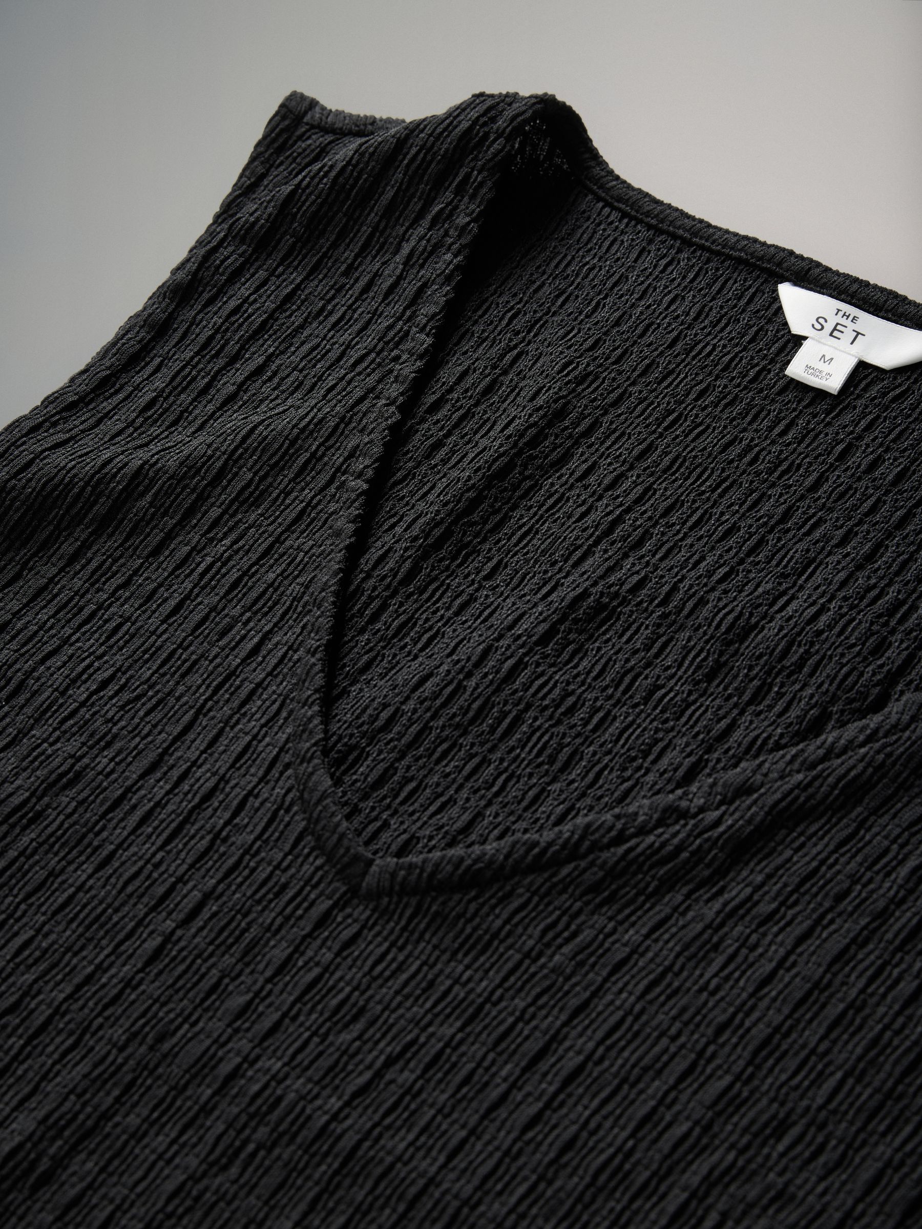 Textured V-Neck T-Shirt and Trousers Co-ord - Image 4 of 5