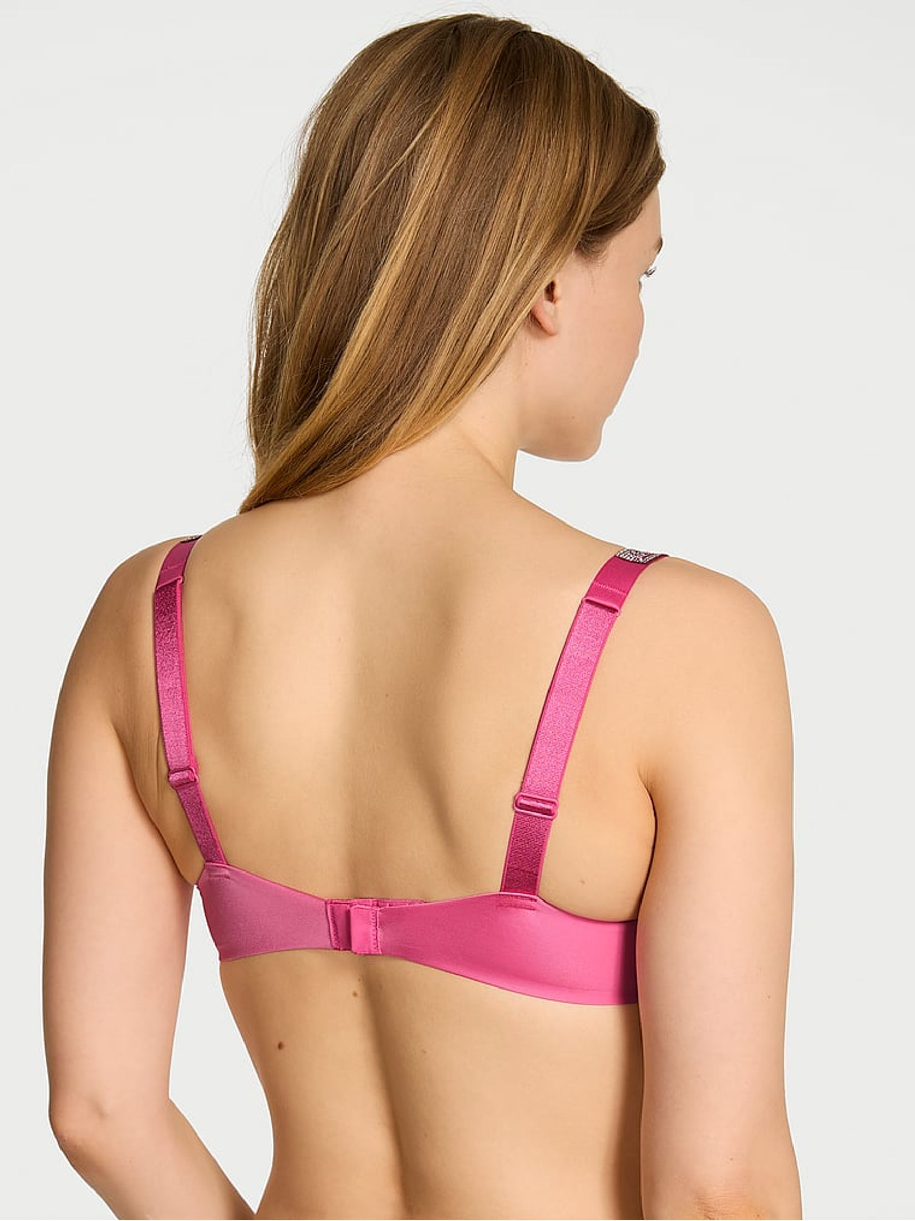 Rose Garden Pink Lightly Lined Demi Shine Strap Bra - Image 2 of 2 Rose Garden Pink Lightly Lined Demi Shine Strap Bra - Image 2 of 2