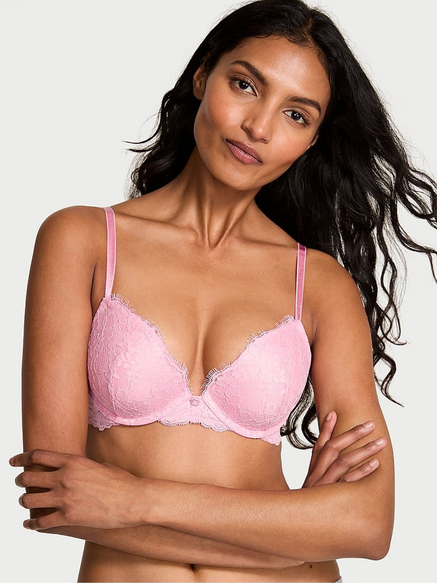 Petal Pink Push Up Lace Bra - Image 1 of 2