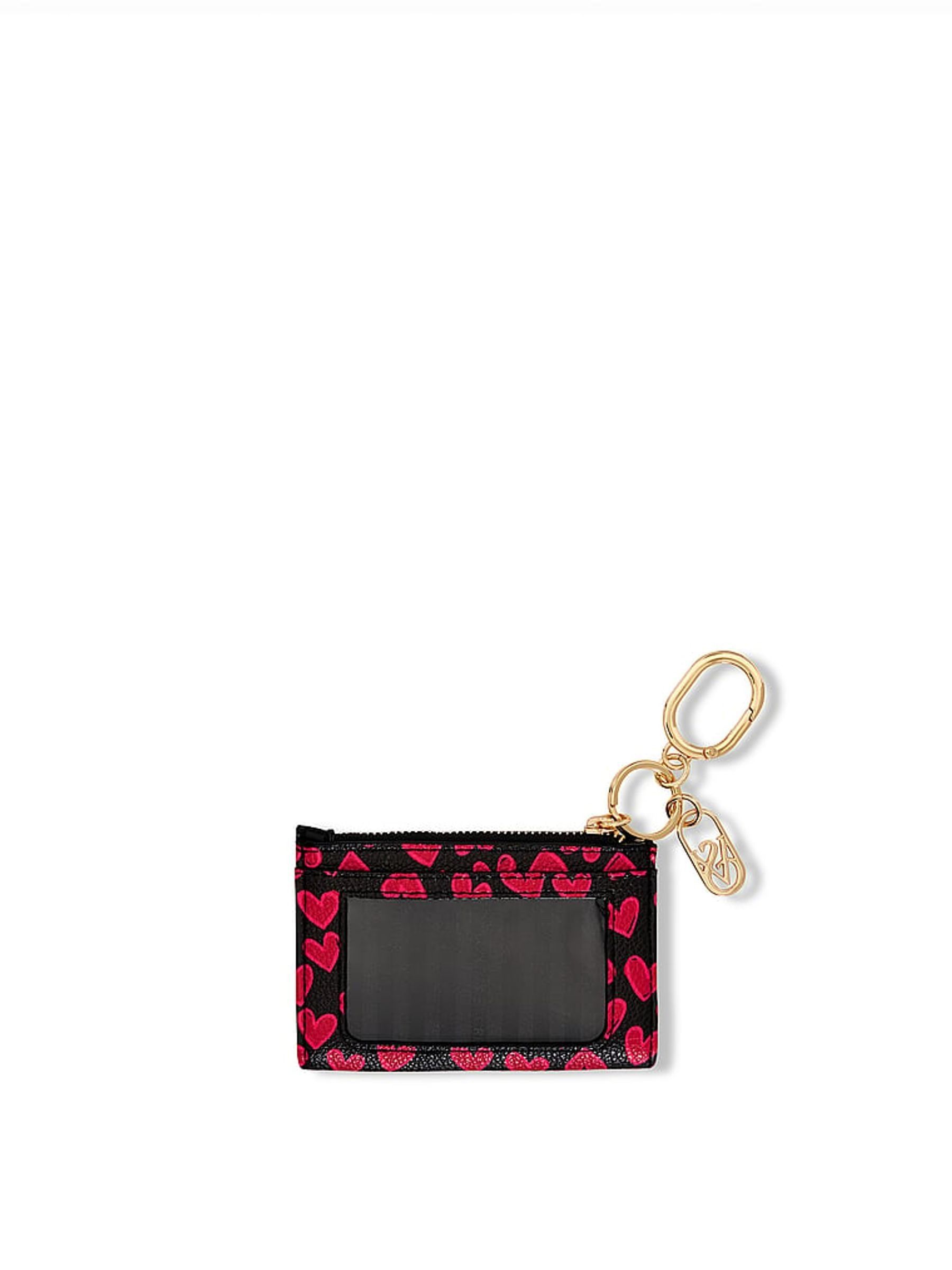Black Heart Print Foldable Keyring Card Holder - Image 2 of 3