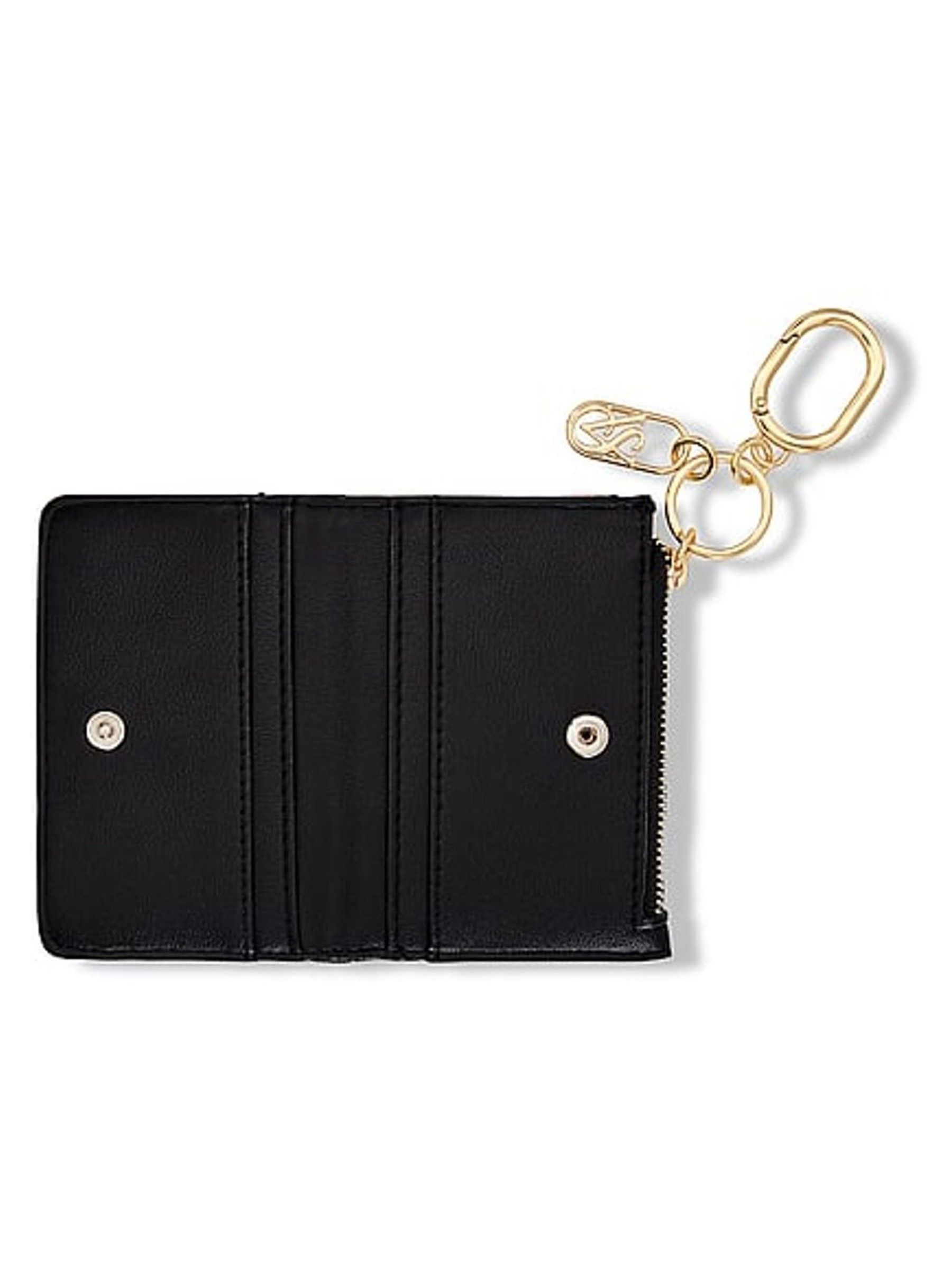 Black Heart Print Foldable Keyring Card Holder - Image 3 of 3