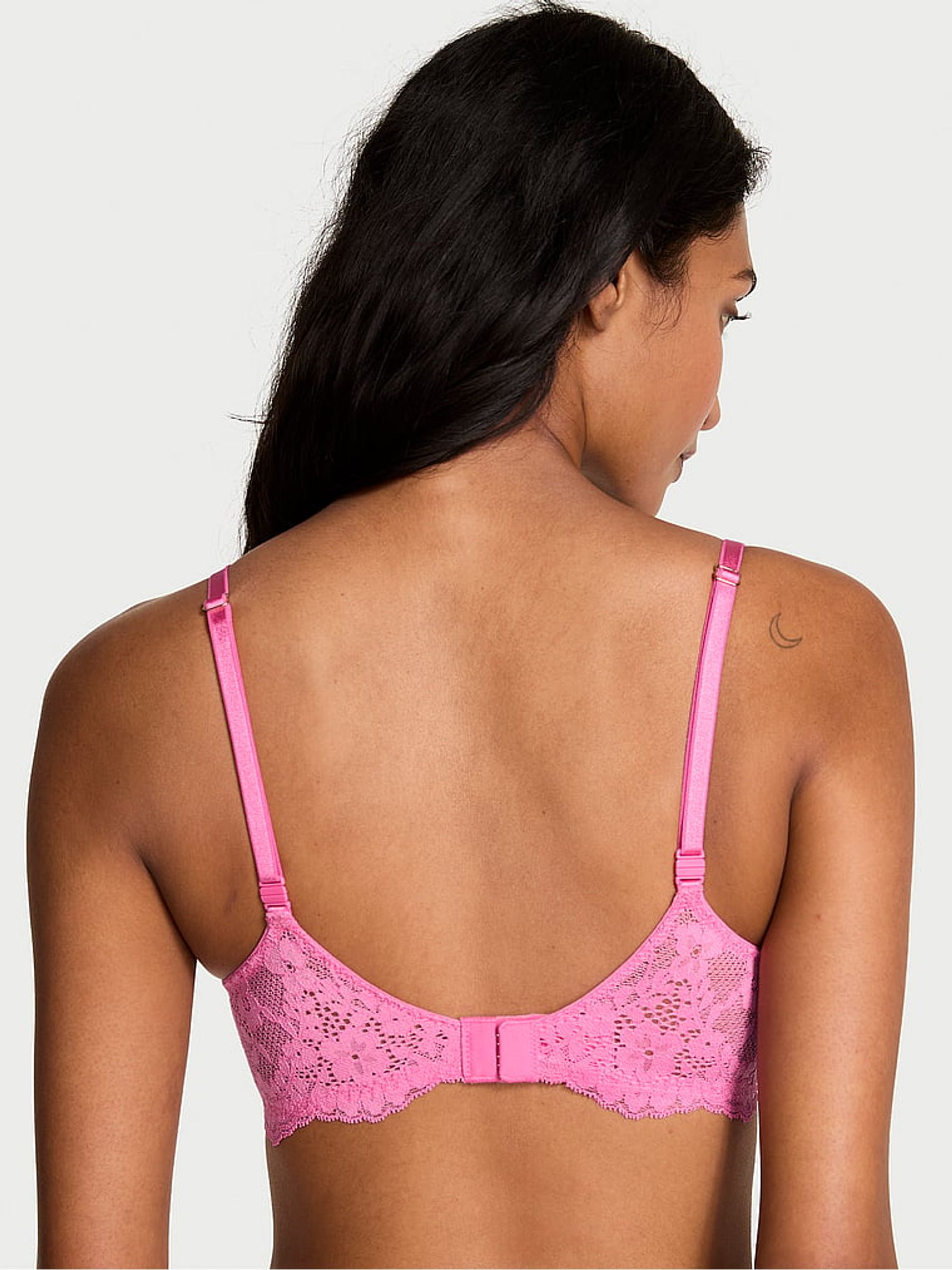 Rose Garden Pink Unlined Balcony Lace Bra - Image 2 of 3