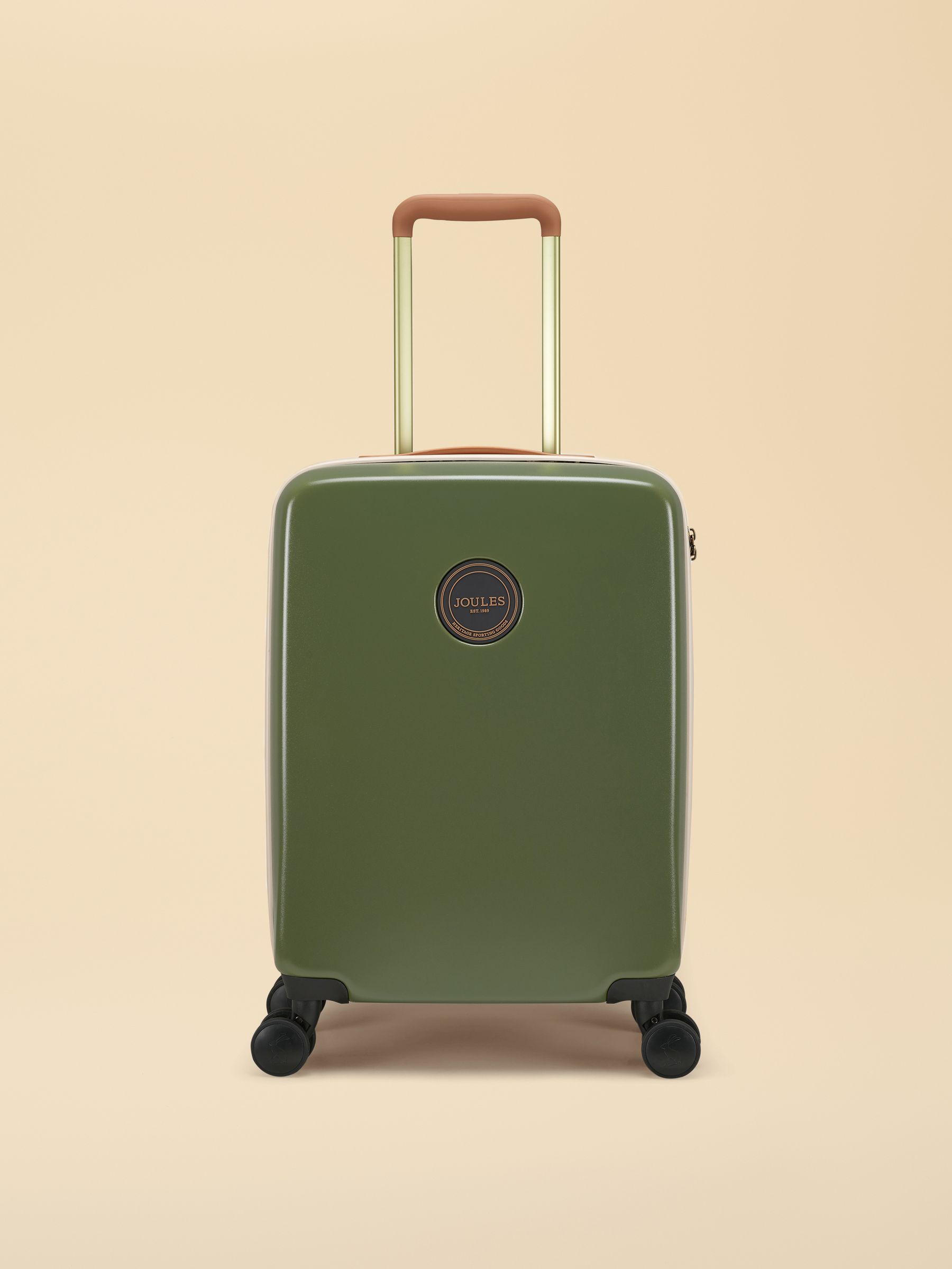 Olive And Tan Colourblock Cabin Four Wheel Hard Shell Suitcase - Image 4 of 10