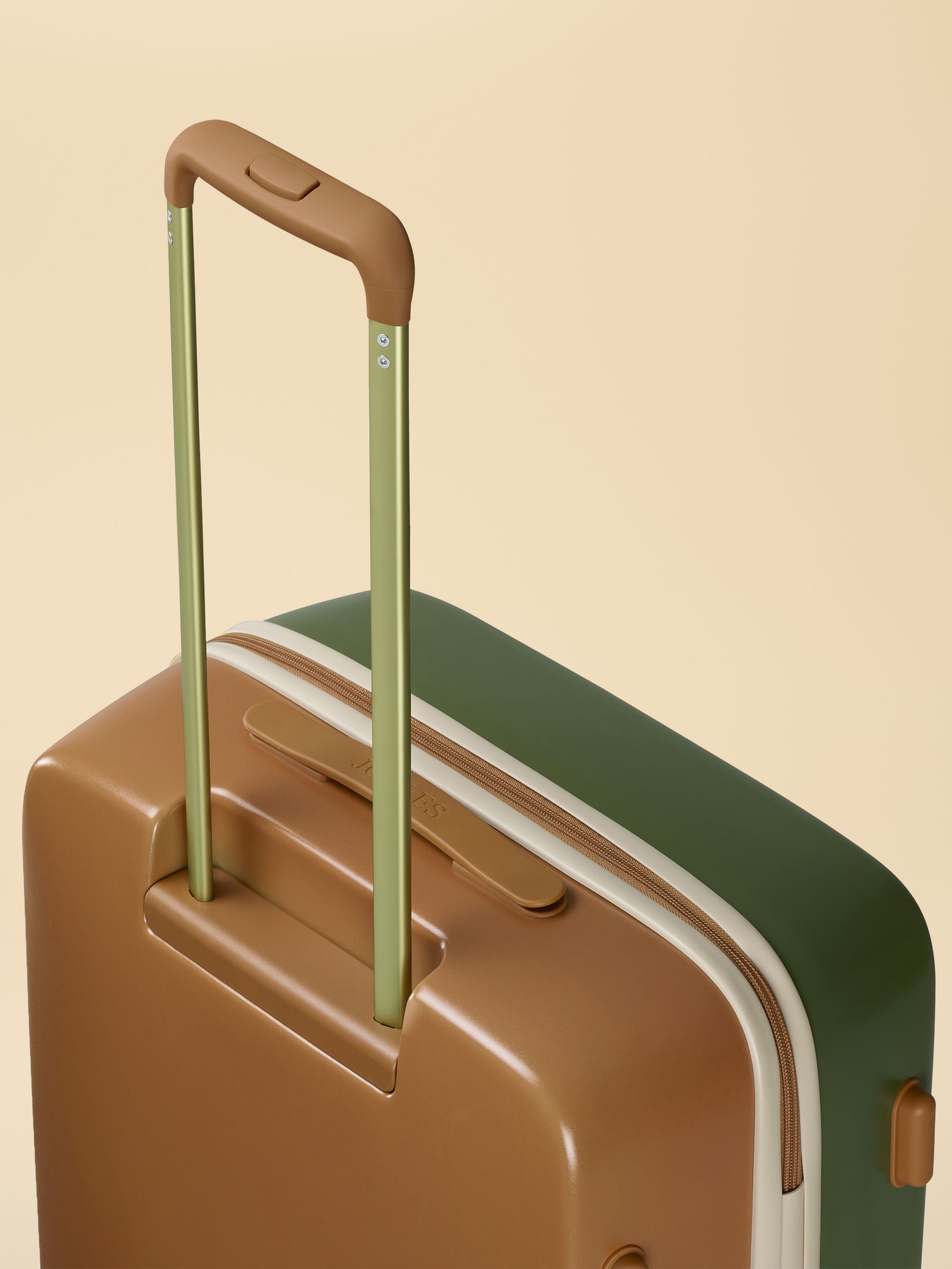 Olive And Tan Colourblock Medium Four Wheel Hard Shell Suitcase - Image 8 of 10
