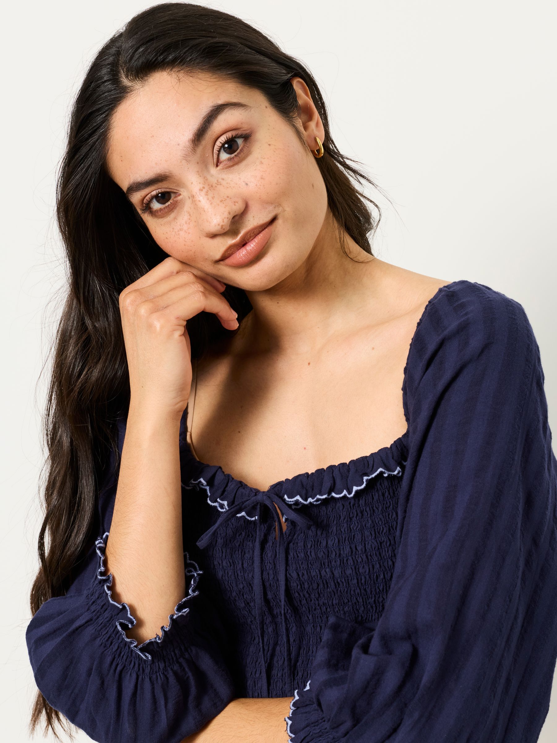 Amelie Navy Regular Midi Dress - Image 3 of 6