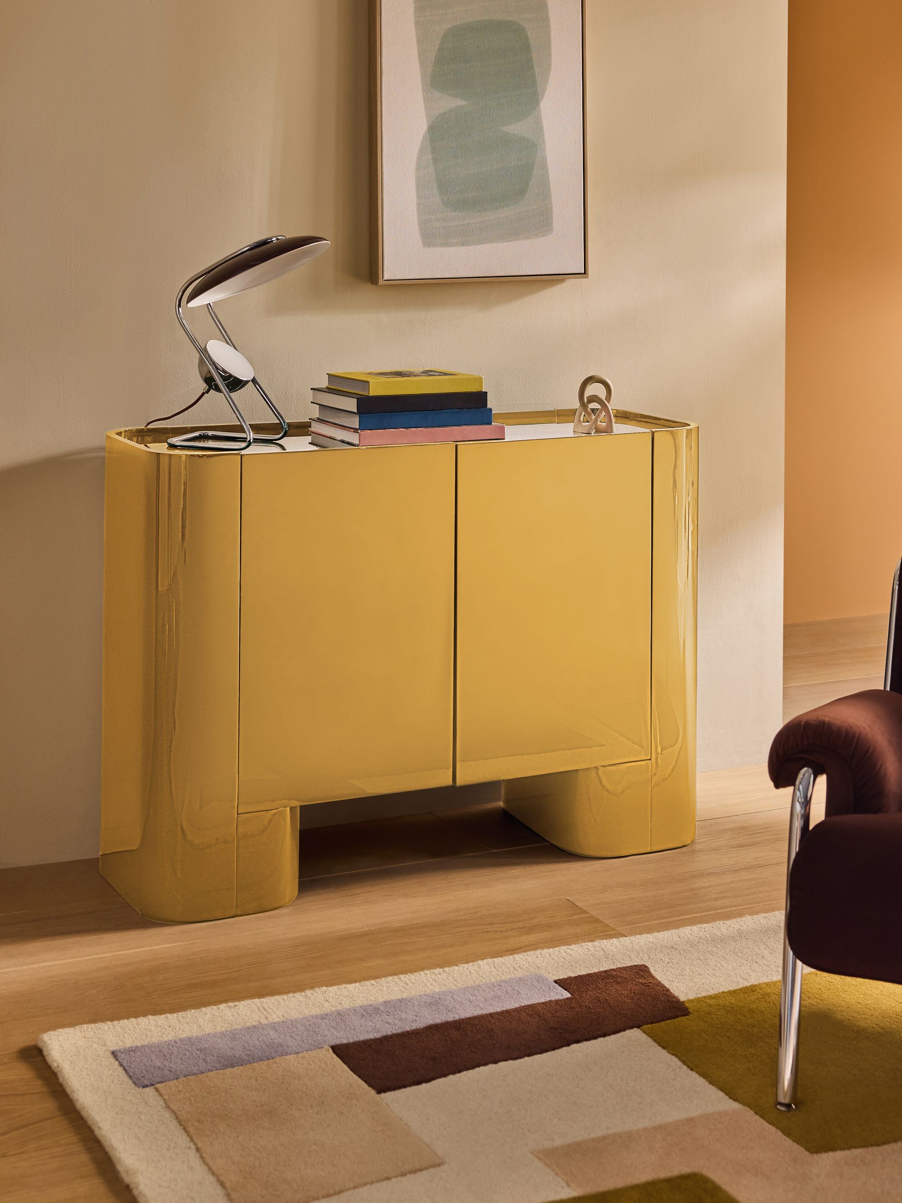 Kain Small Sideboard in Cumin Yellow Gloss - Image 1 of 5