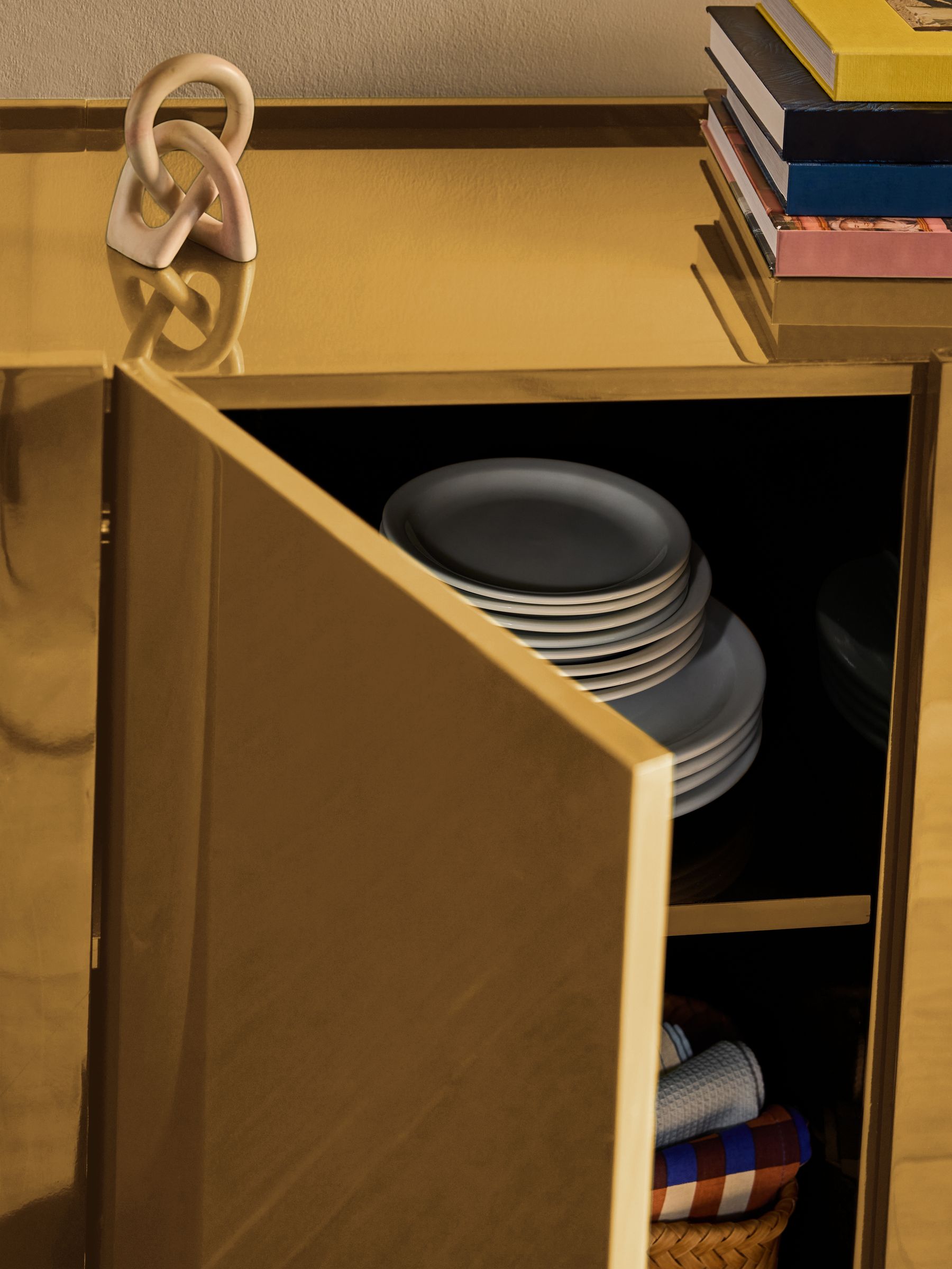 Kain Small Sideboard in Cumin Yellow Gloss - Image 3 of 5