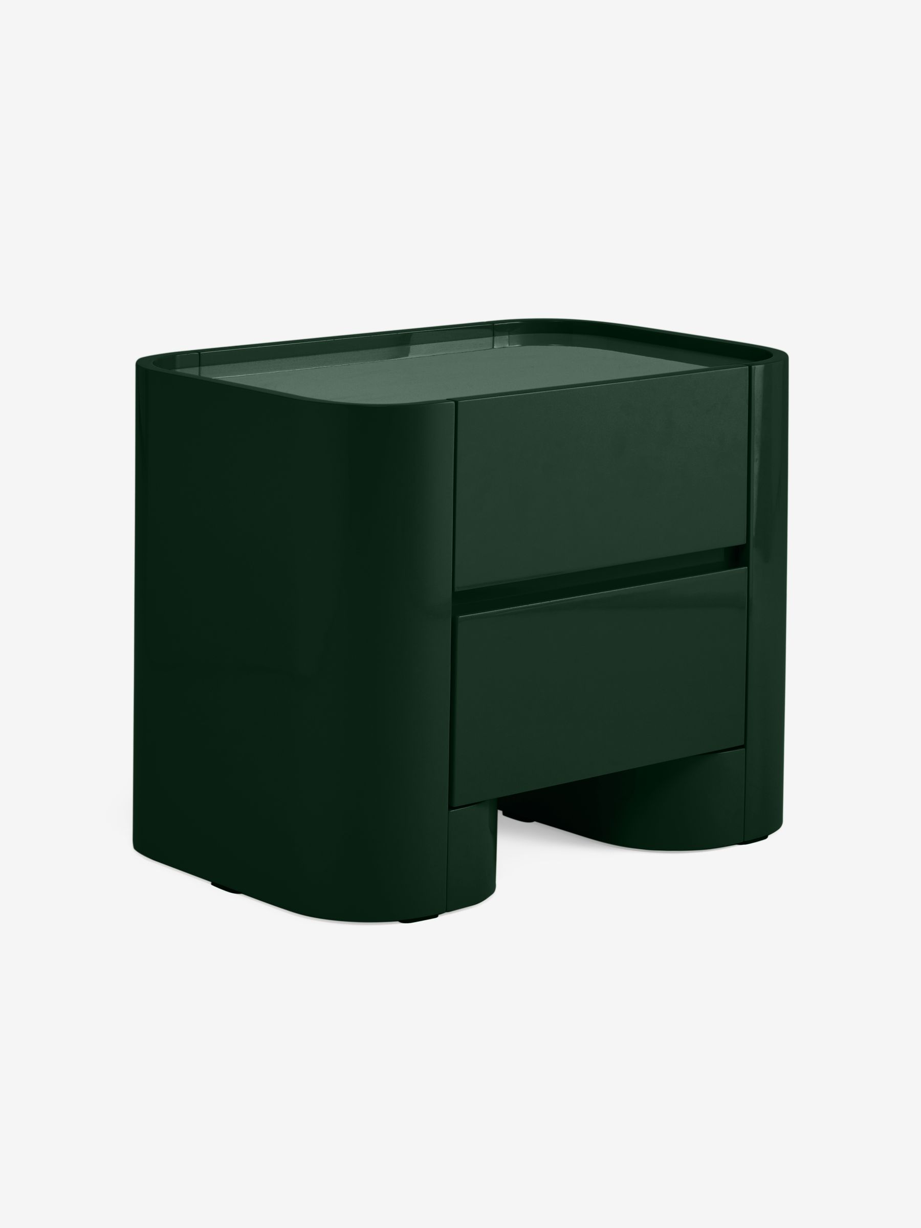 Kain Bedside Table in Dark Green Gloss - Image 4 of 5