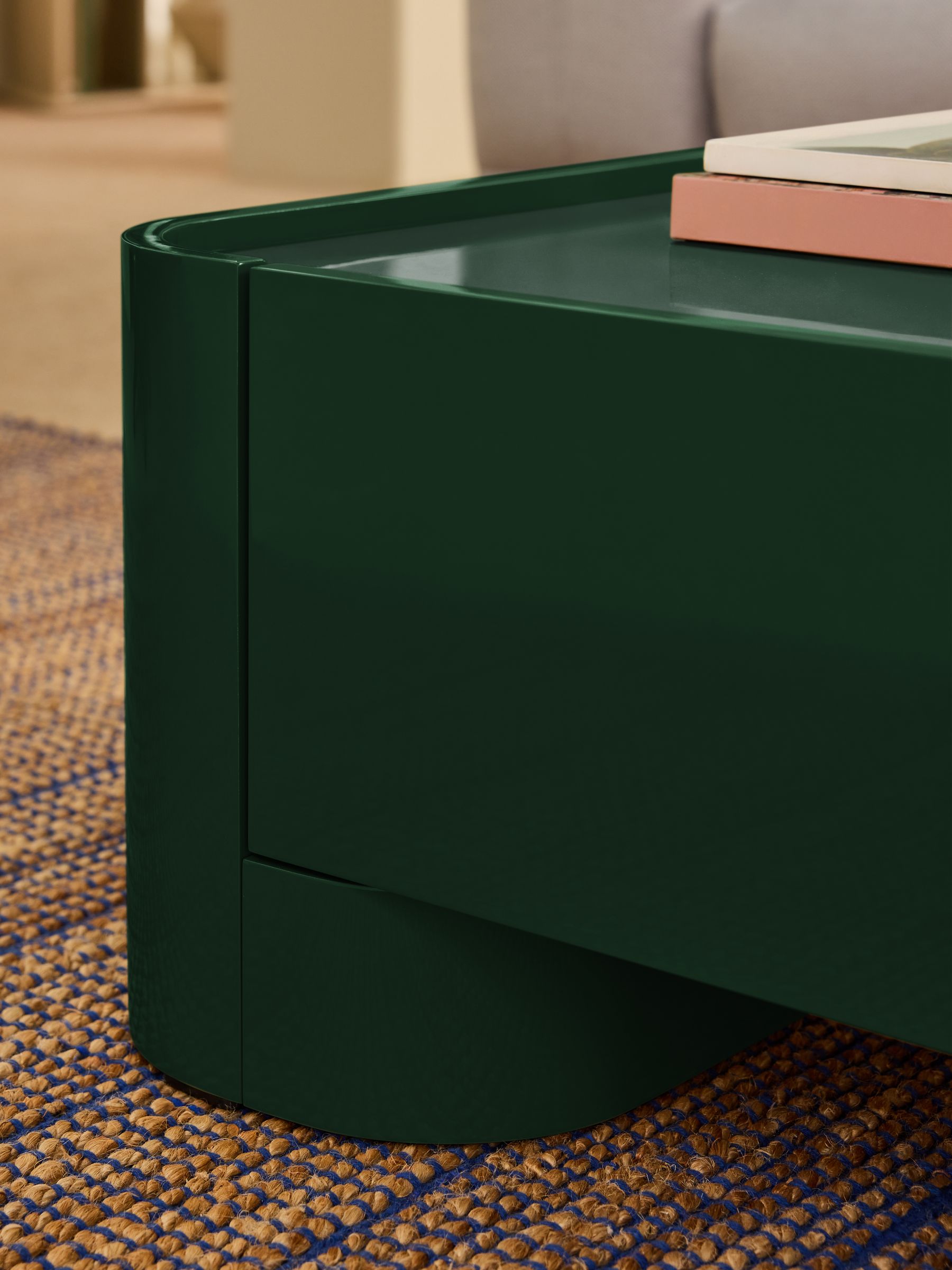 Kain Storage Coffee Table in Dark Green Gloss - Image 3 of 5