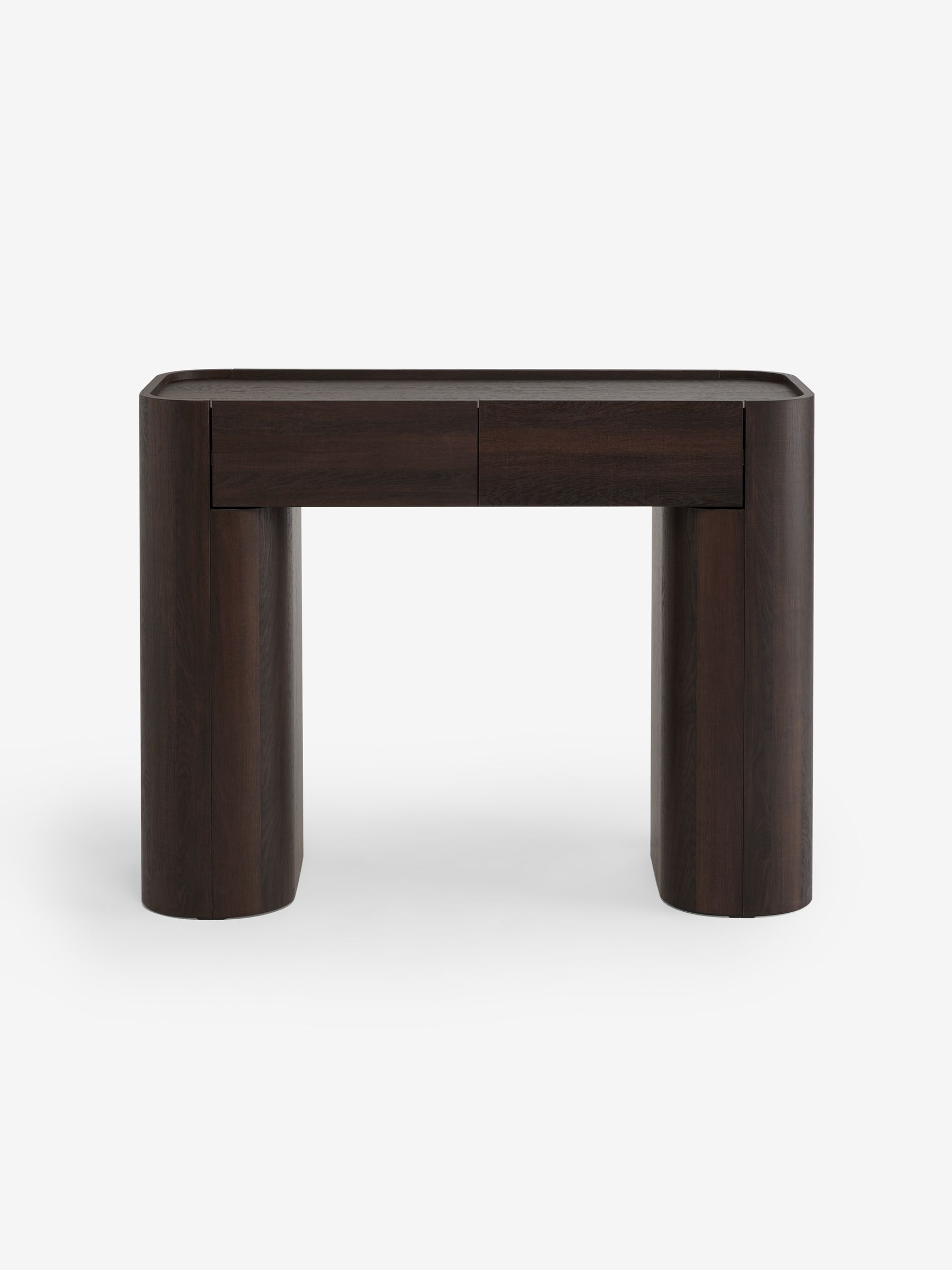 Kain 2 Drawer Console Dressing Table in Dark Wood Effect - Image 6 of 7