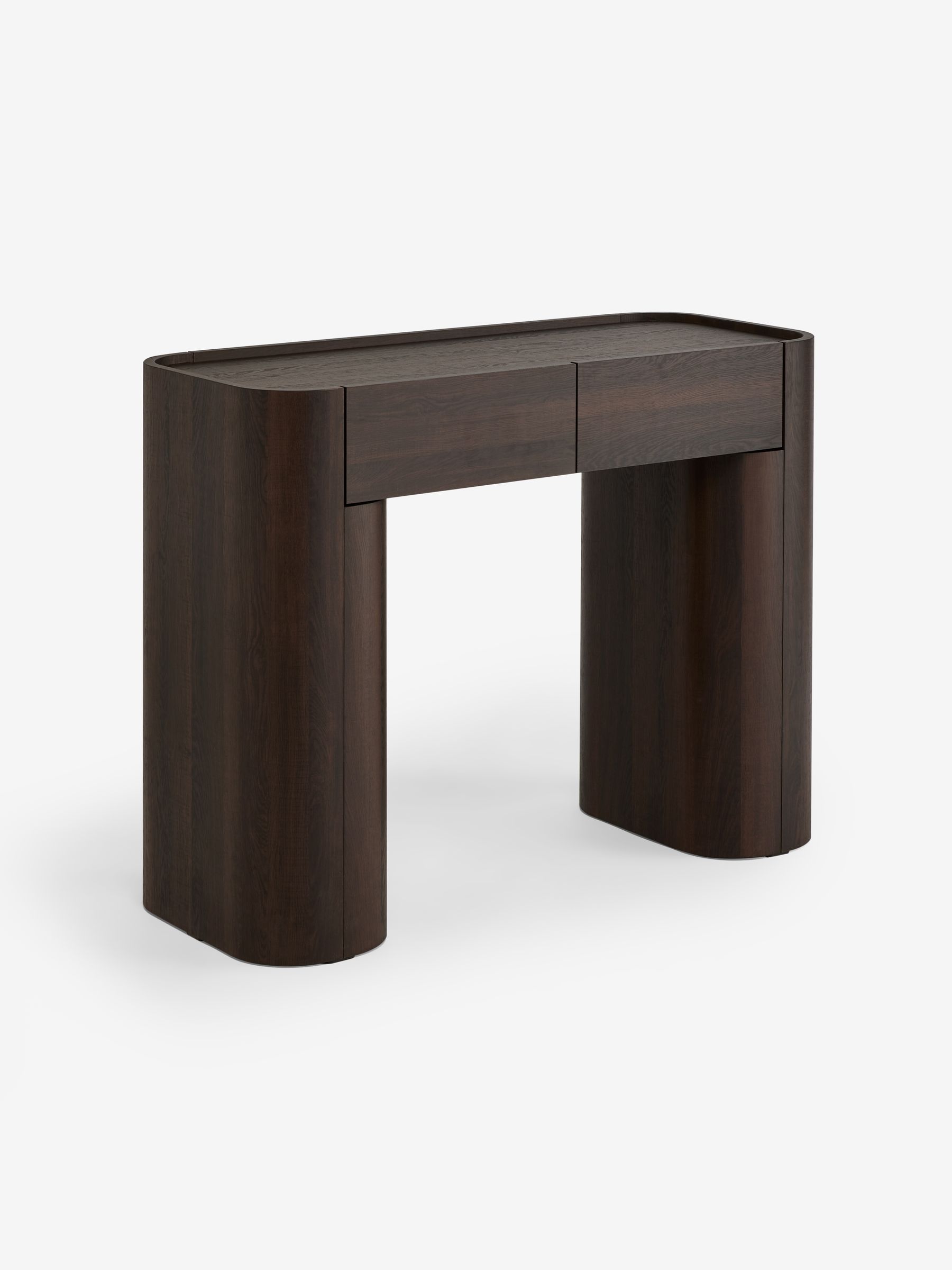 Kain 2 Drawer Console Dressing Table in Dark Wood Effect - Image 7 of 7
