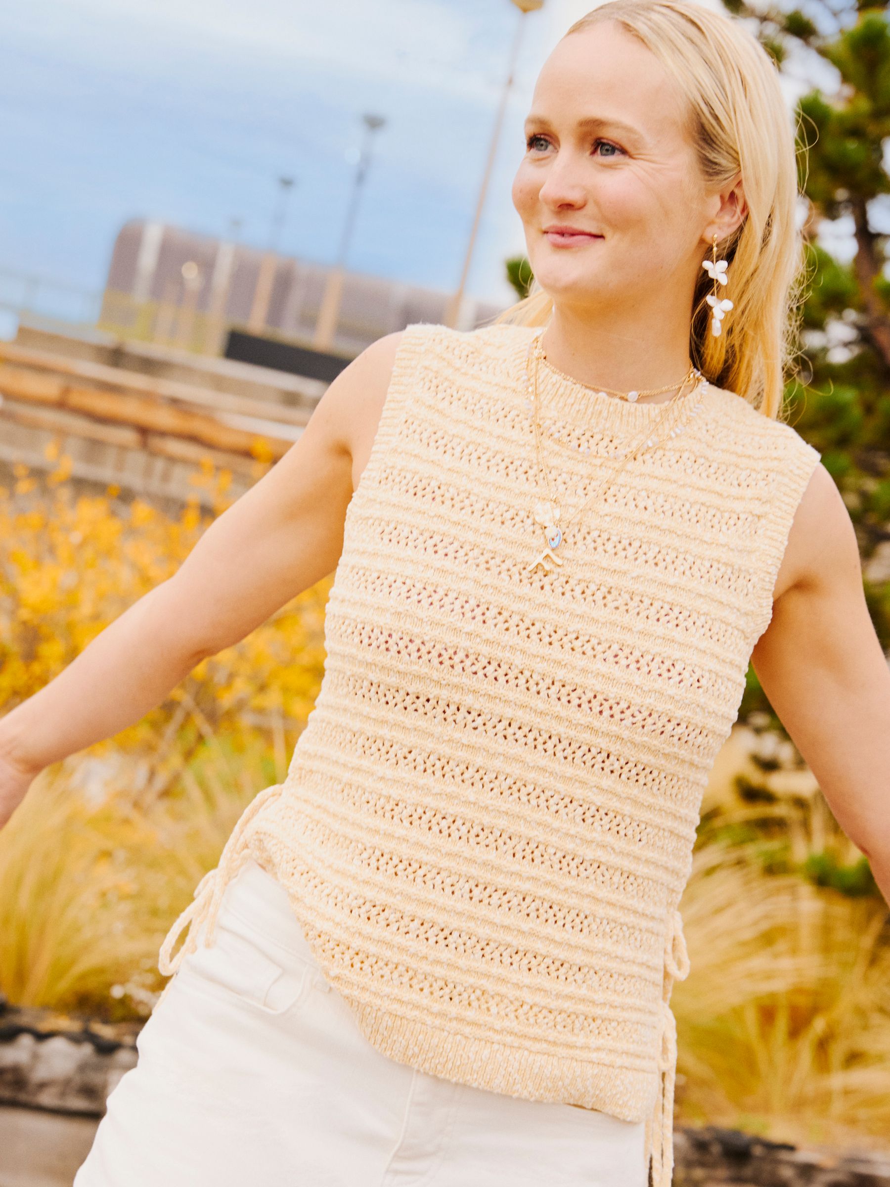 Willa Yellow Knitted Tank - Image 1 of 7