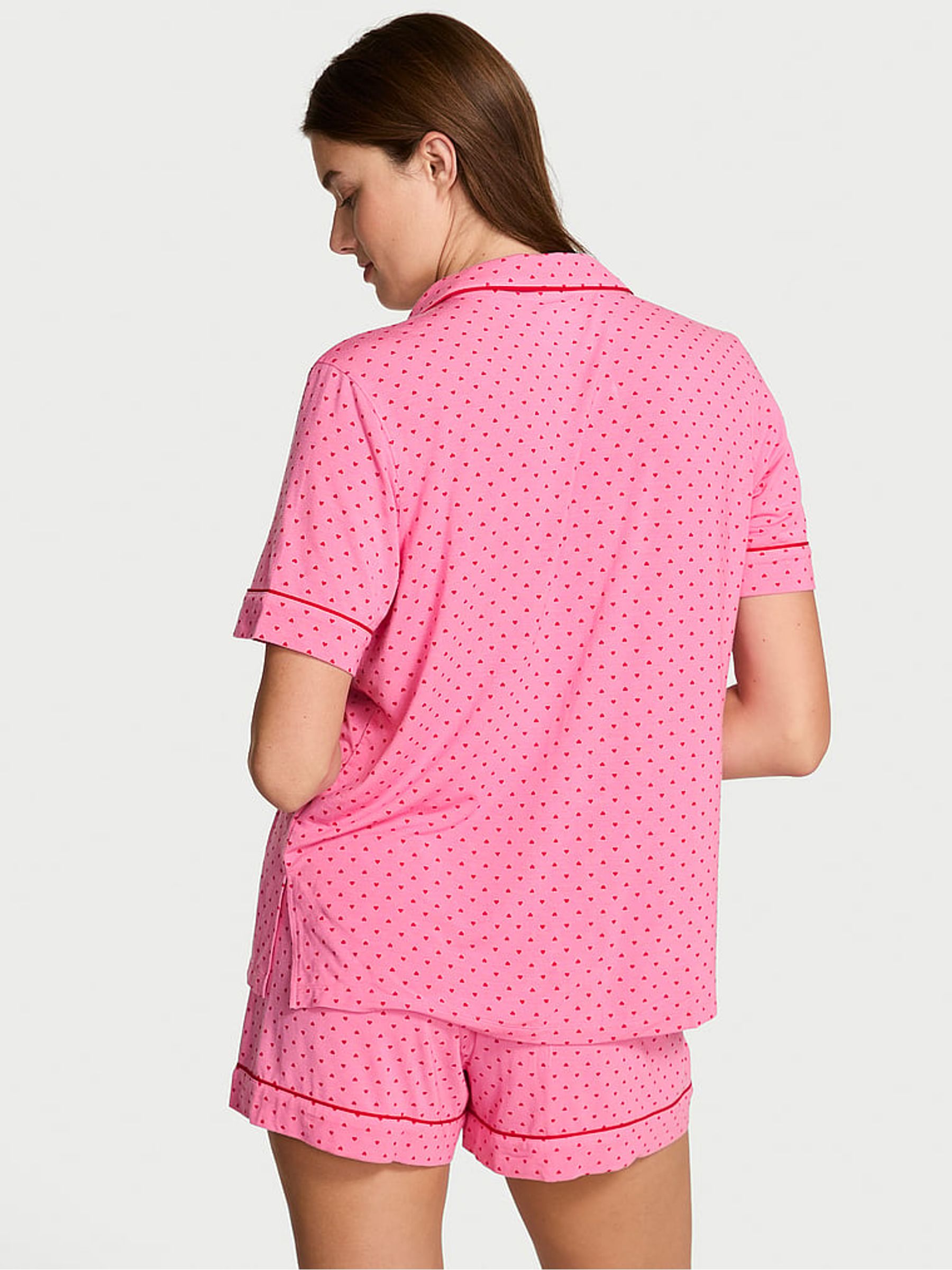 Red & Pink Tiny Hearts Modal Short Pyjamas Set - Image 2 of 3