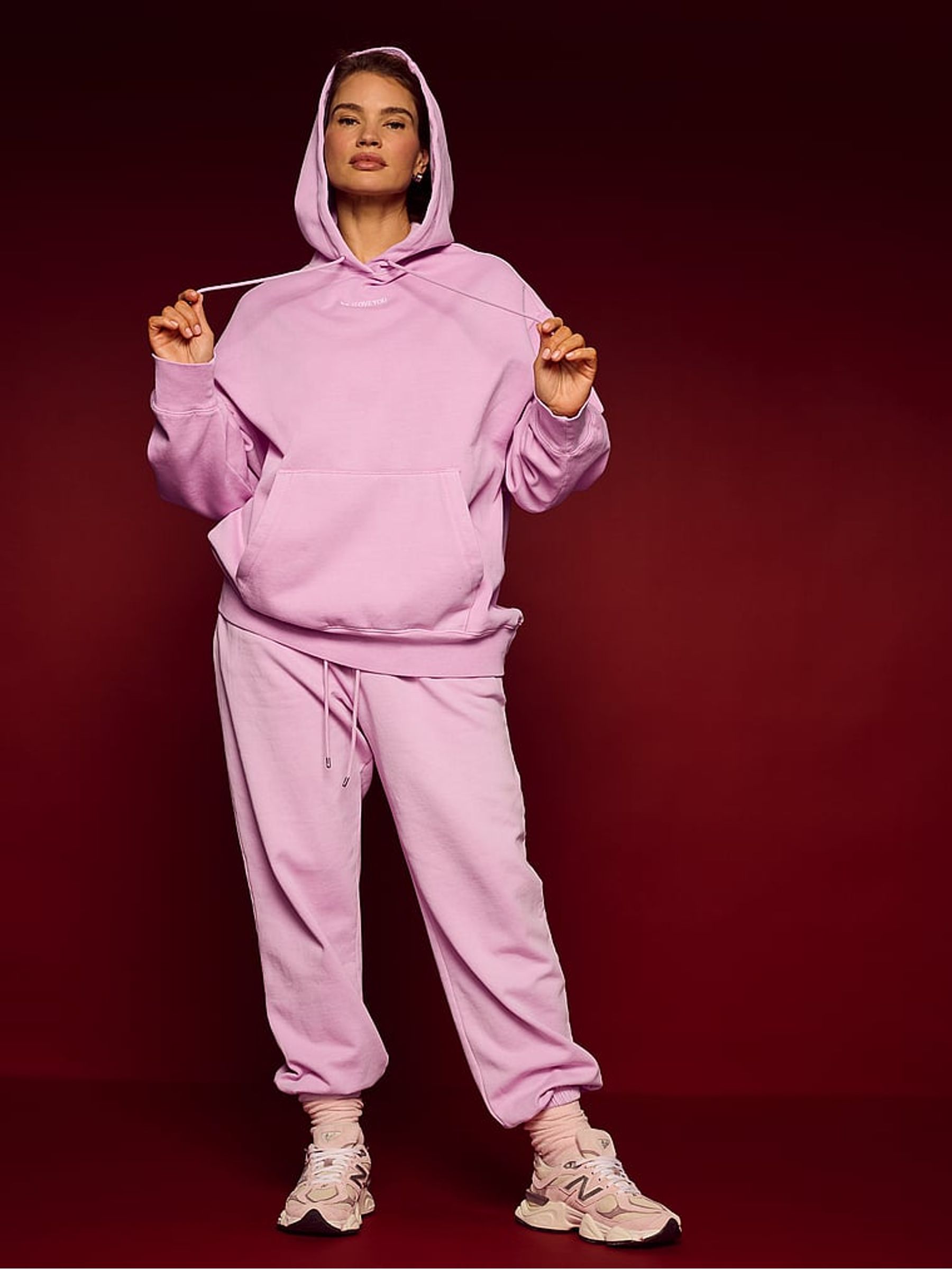 Washed Bikini Purple Fleece Joggers - Image 3 of 3