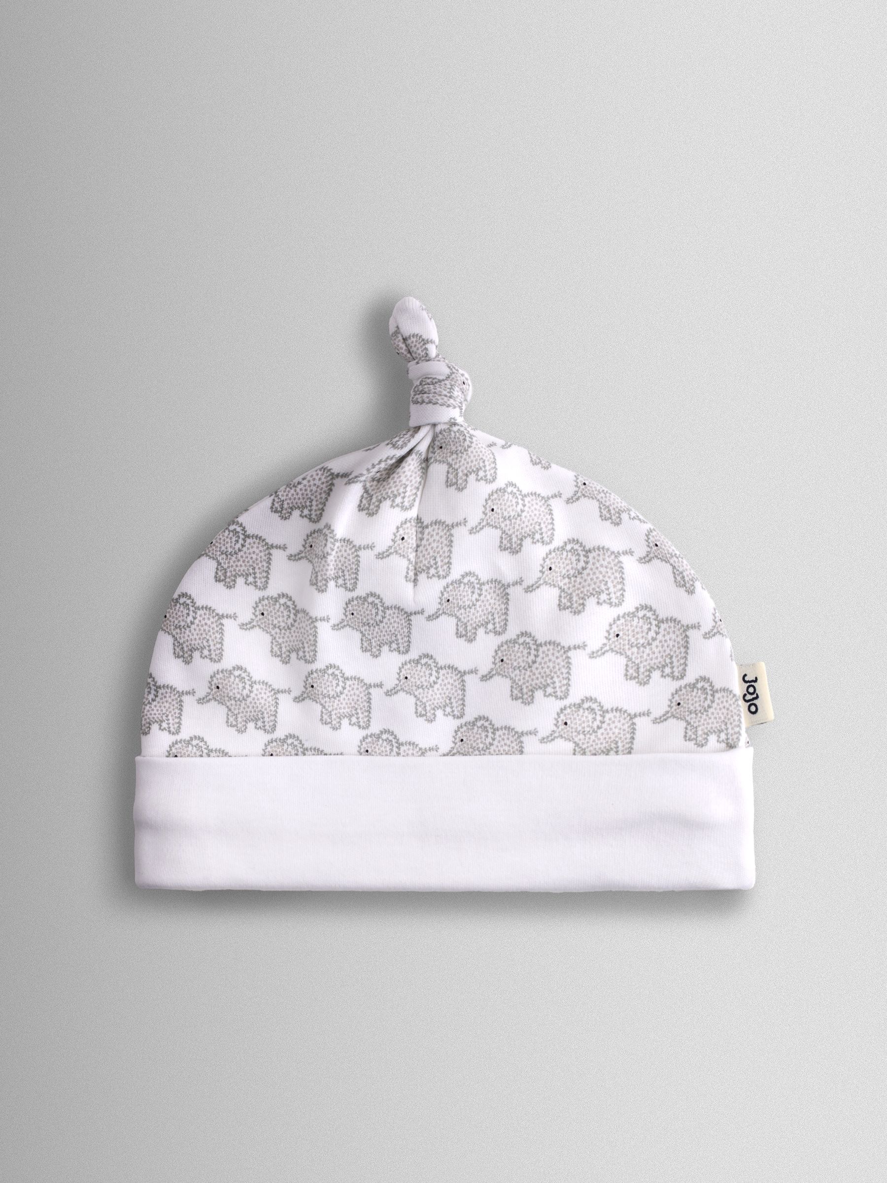 Grey 3-Pack Elephant, Stripe & Star Baby Hats - Image 2 of 8