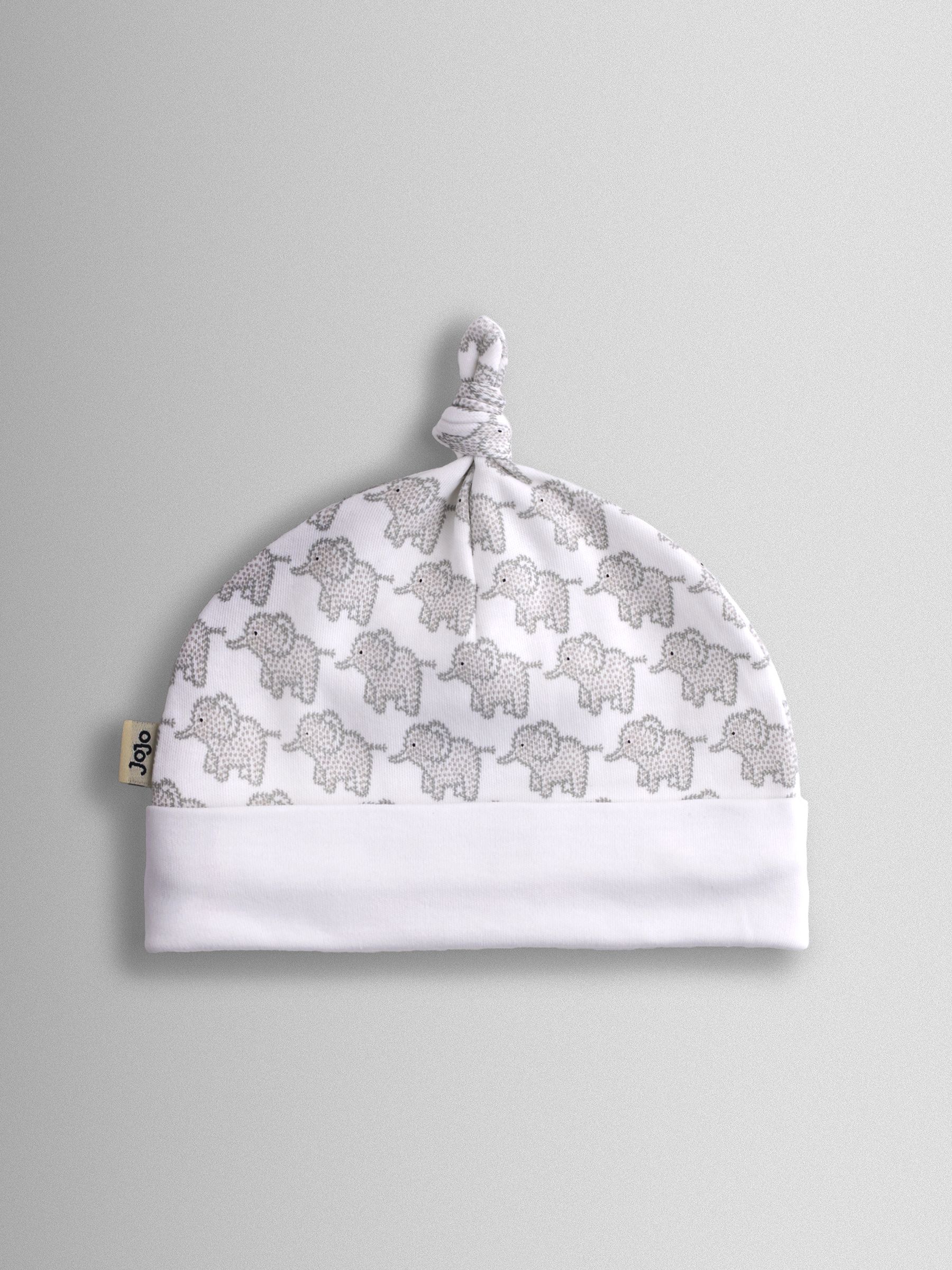 Grey 3-Pack Elephant, Stripe & Star Baby Hats - Image 3 of 8