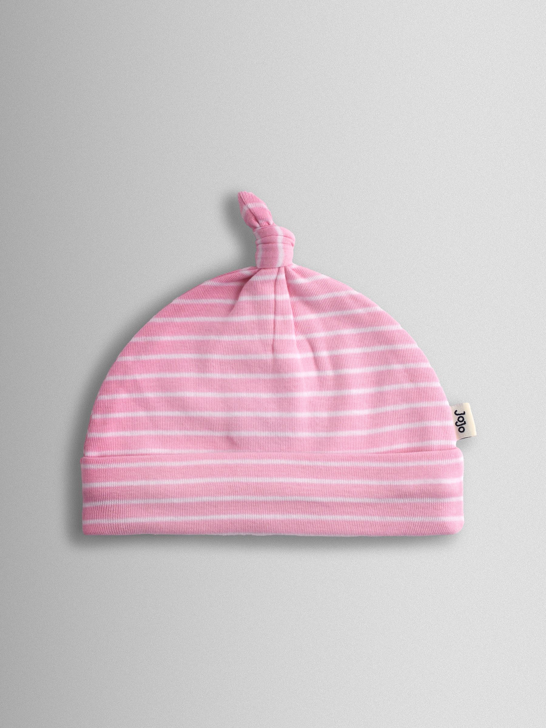 Pink 3-Pack Elephant, Stripe & Star Baby Hats - Image 6 of 8