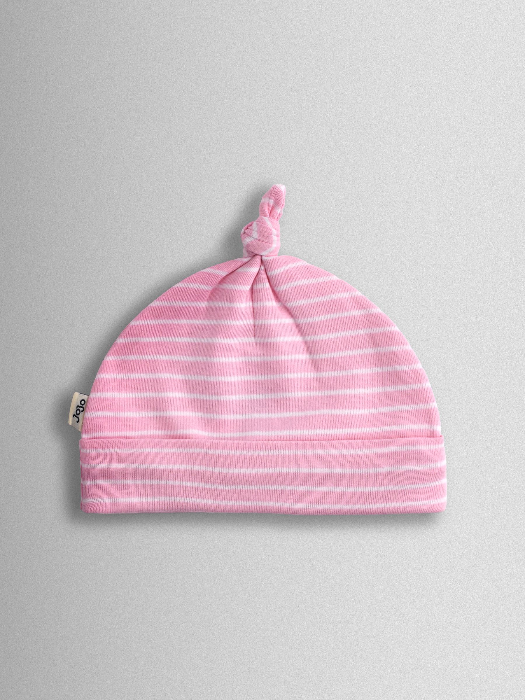 Pink 3-Pack Elephant, Stripe & Star Baby Hats - Image 7 of 8