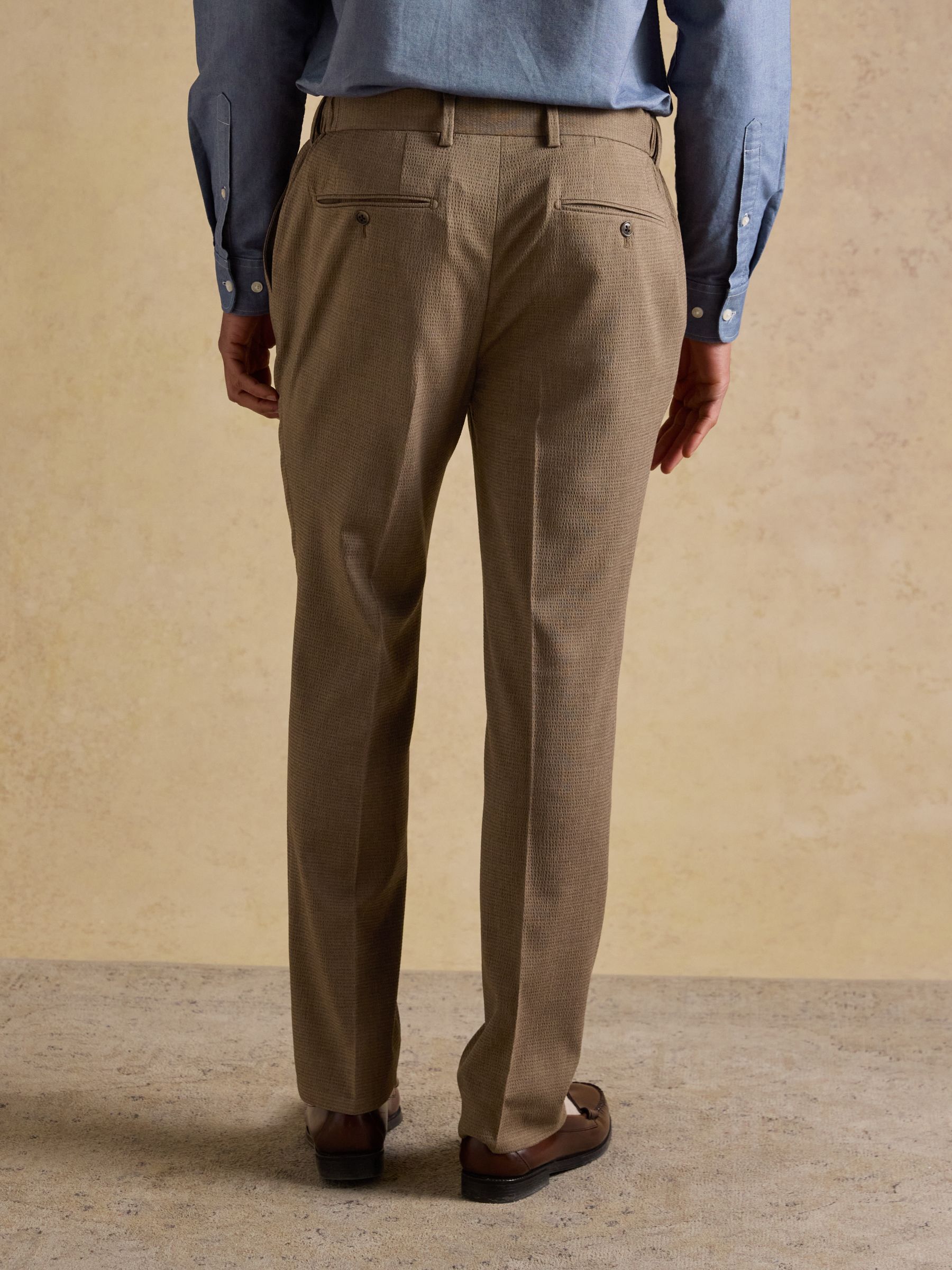Brown Seersucker Suit Trousers - Image 2 of 8