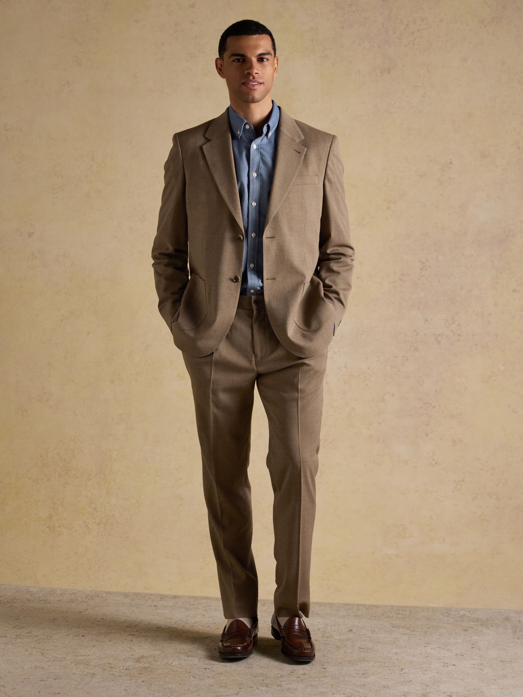 Brown Seersucker Suit Trousers - Image 6 of 8