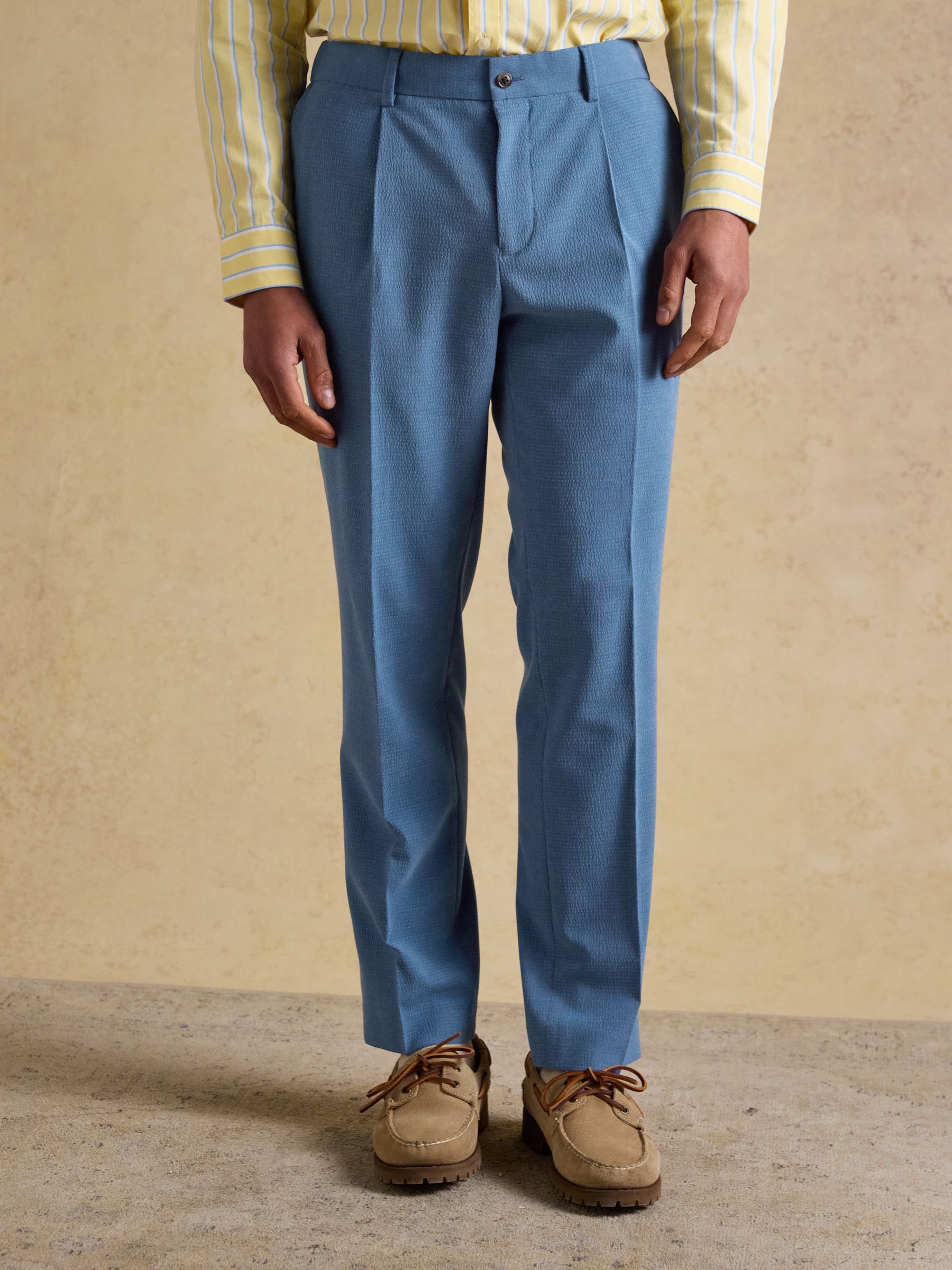 Blue Seersucker Suit Trousers - Image 1 of 8