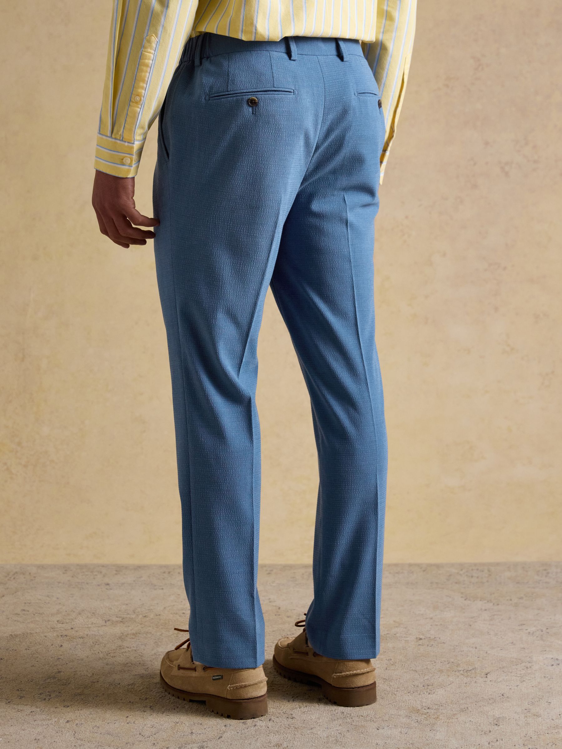 Blue Seersucker Suit Trousers - Image 2 of 8