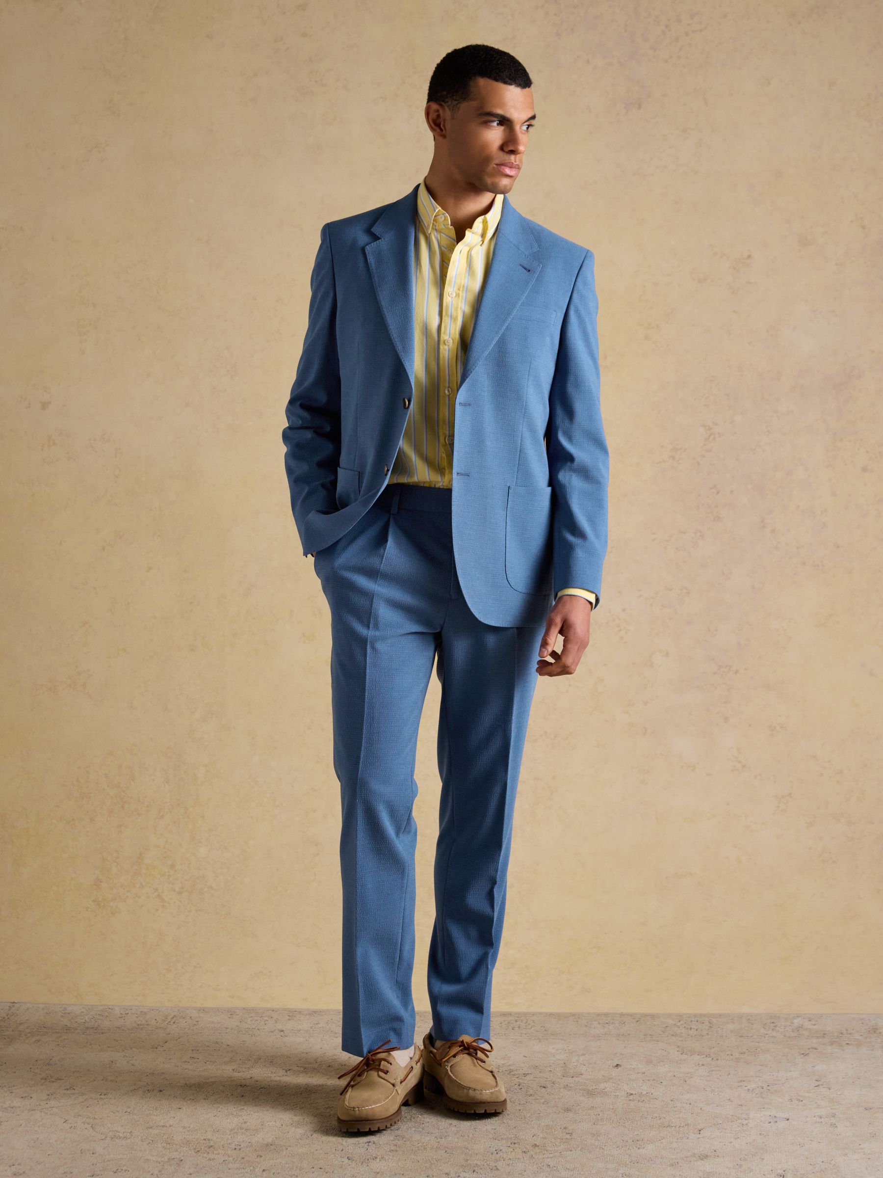 Blue Seersucker Suit Trousers - Image 7 of 8