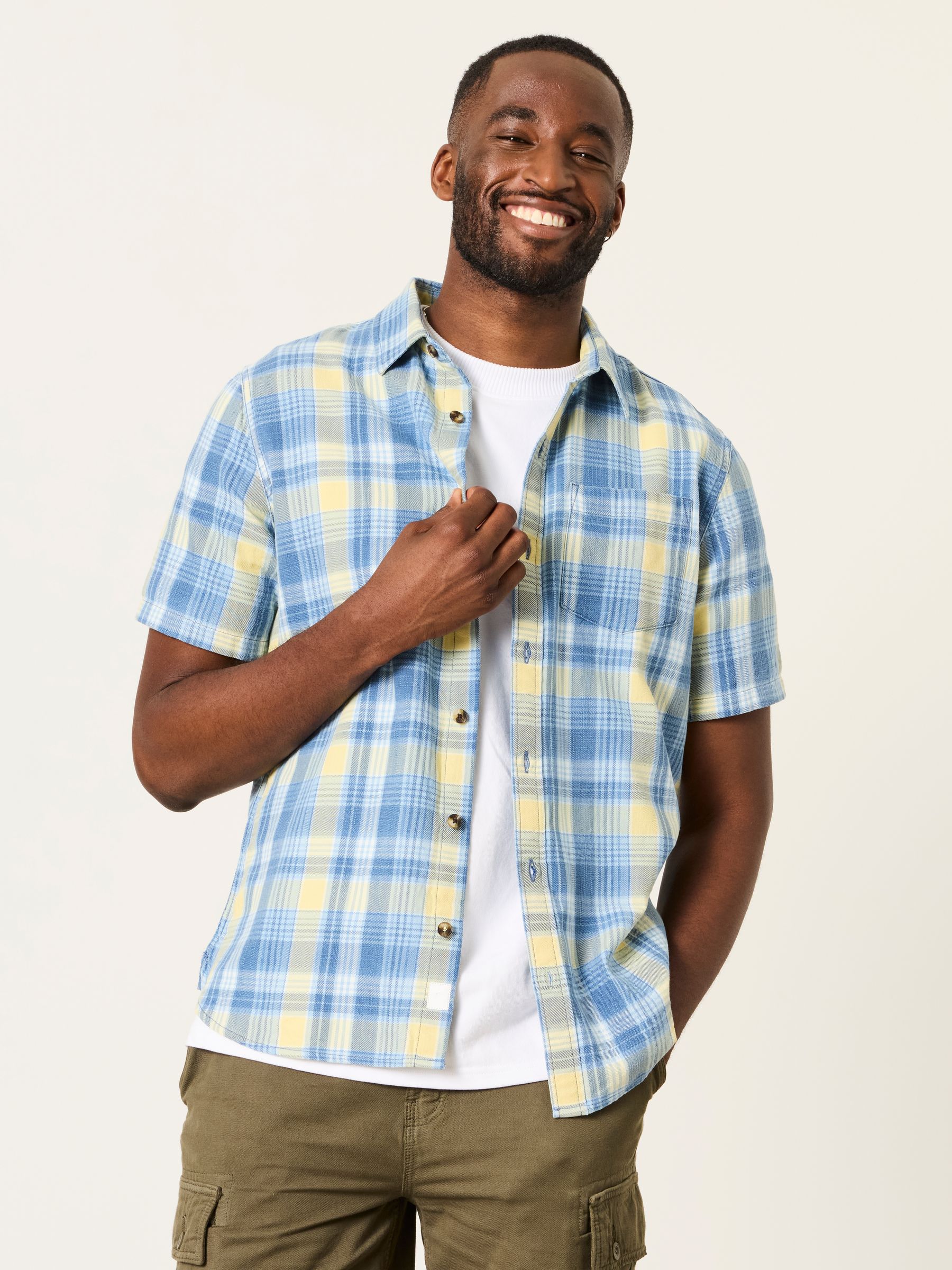 Bude Blue Short Sleeve Check Shirt - Image 1 of 6