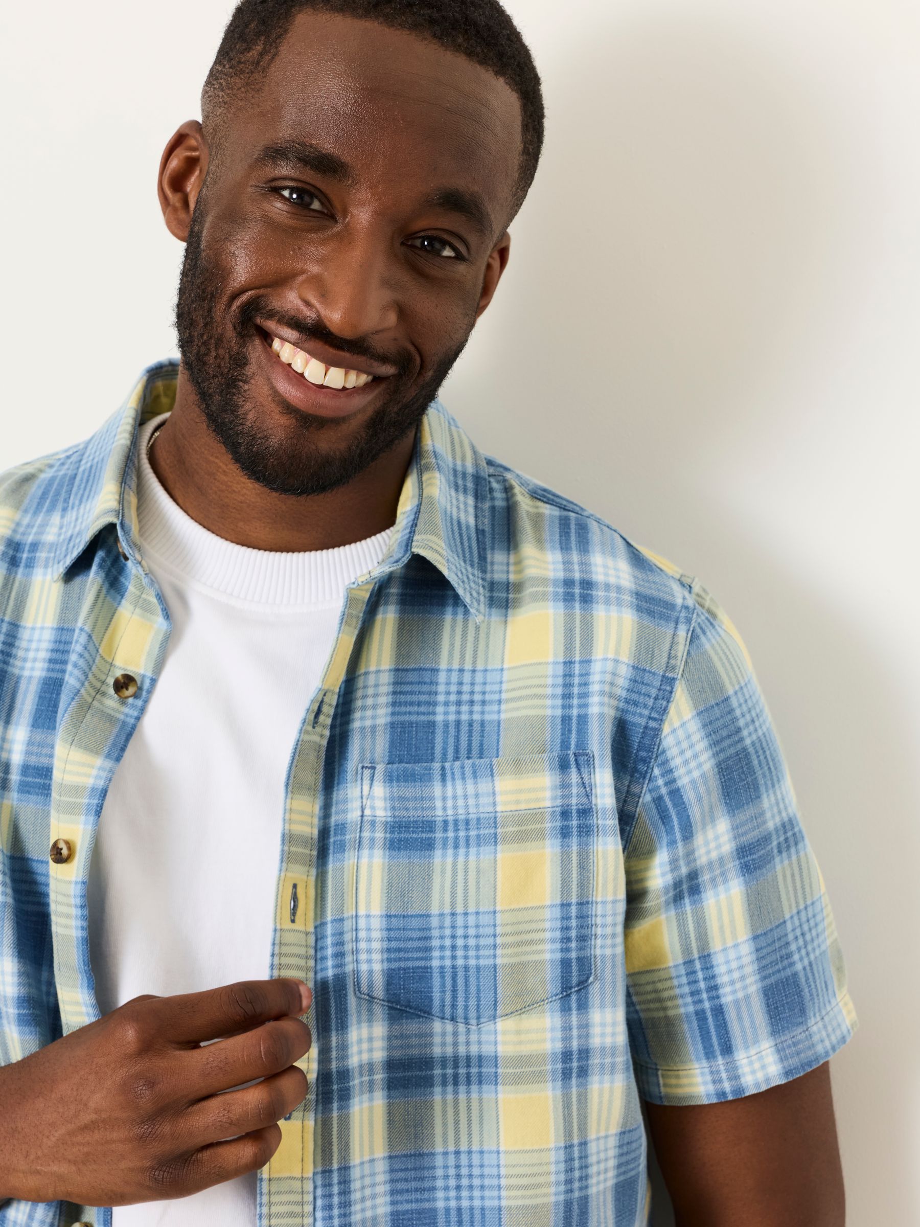 Bude Blue Short Sleeve Check Shirt - Image 4 of 6