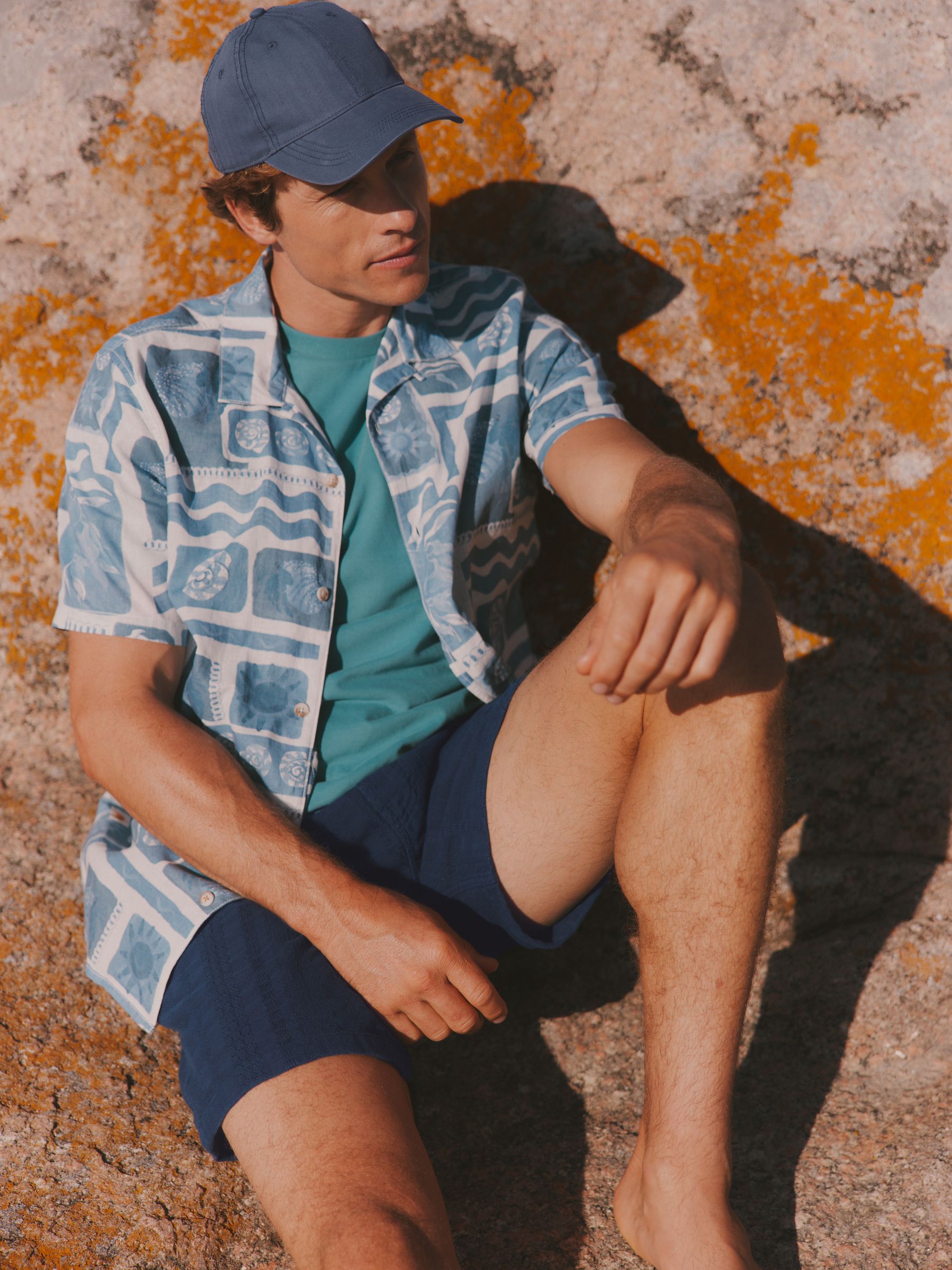 Dusky Blue Short Sleeve MCS Tile Print Shirt - Image 1 of 4