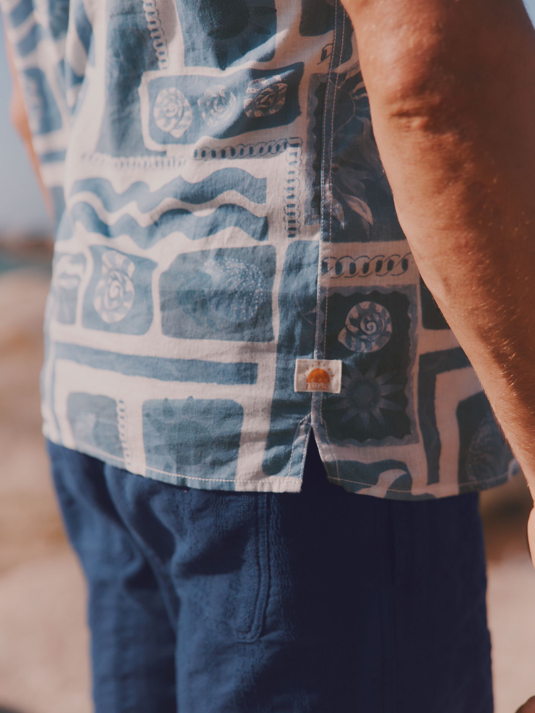 Dusky Blue Short Sleeve MCS Tile Print Shirt - Image 3 of 4