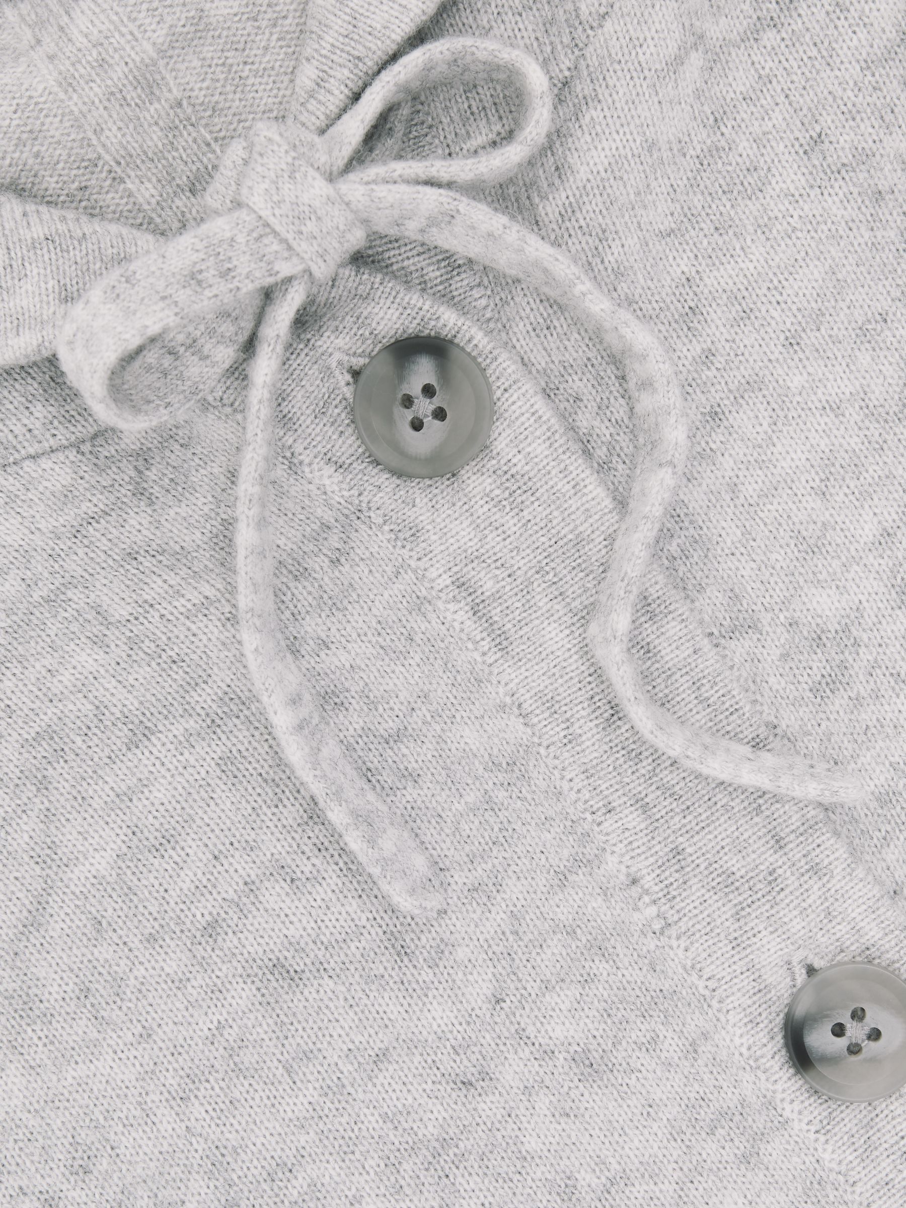 Wool-Blend Button-Through Hoodie with Cashmere in Grey - Image 6 of 6
