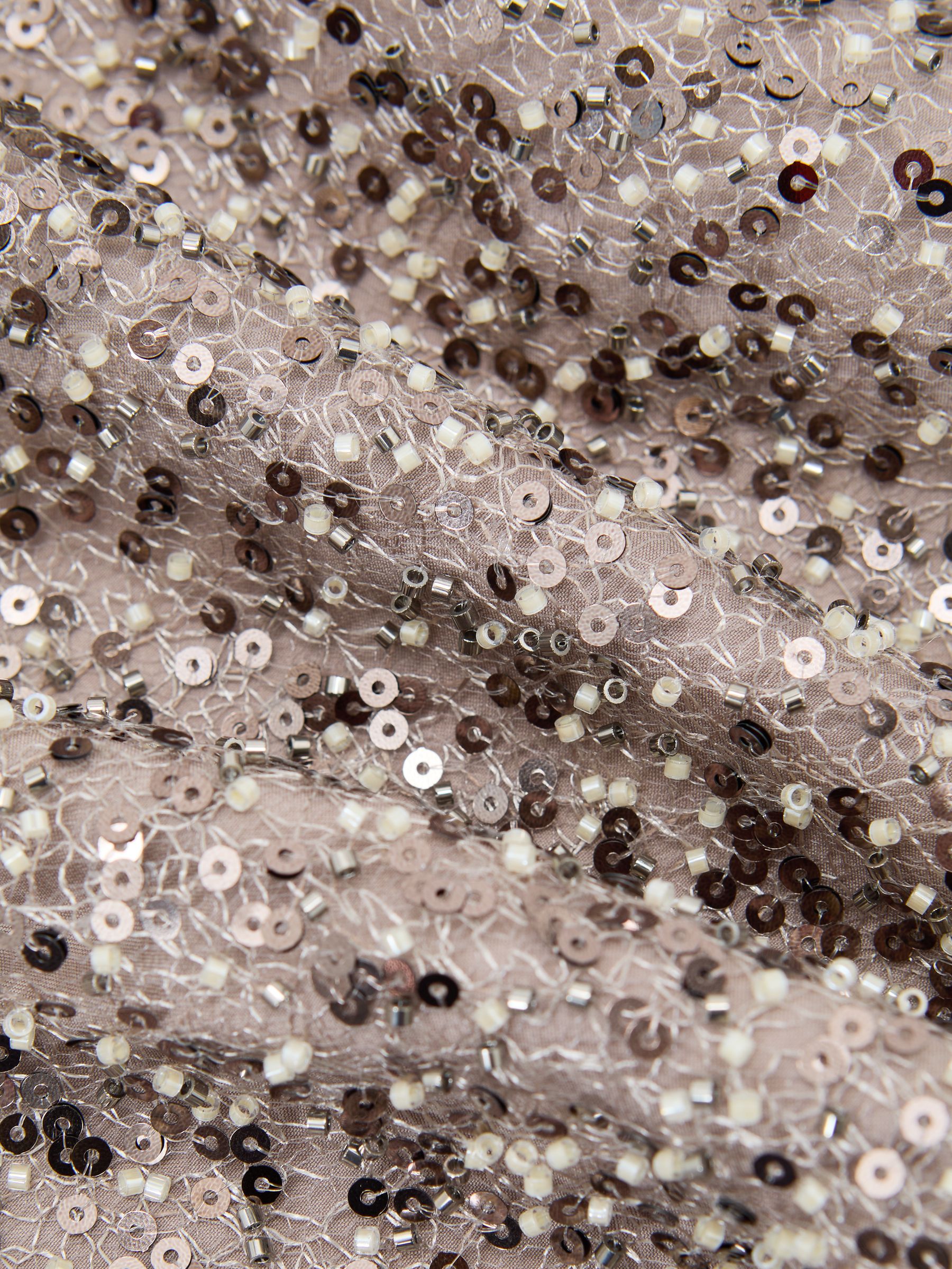 Sequin Maxi Slip Dress in Silver - image 3
