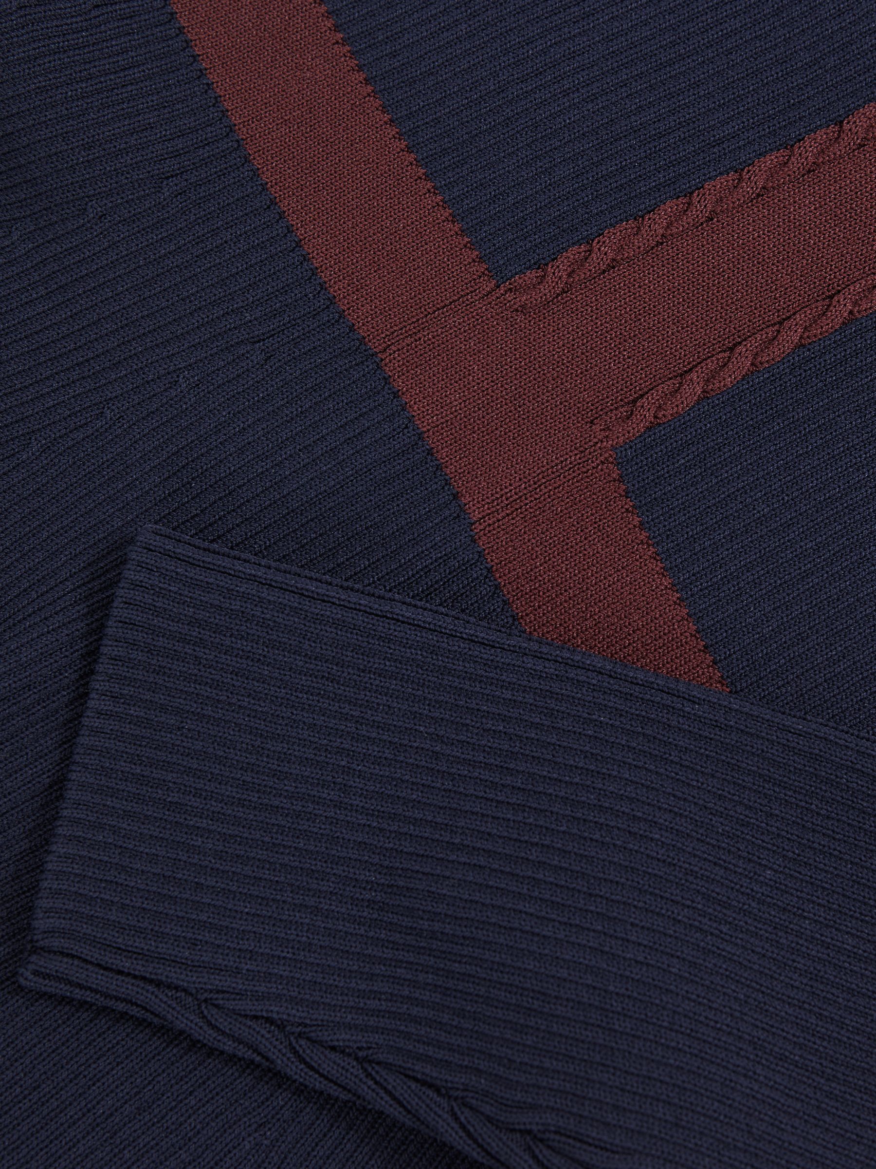 Craft-Stitch Rib-Knit Dress in Navy - Image 4 of 4