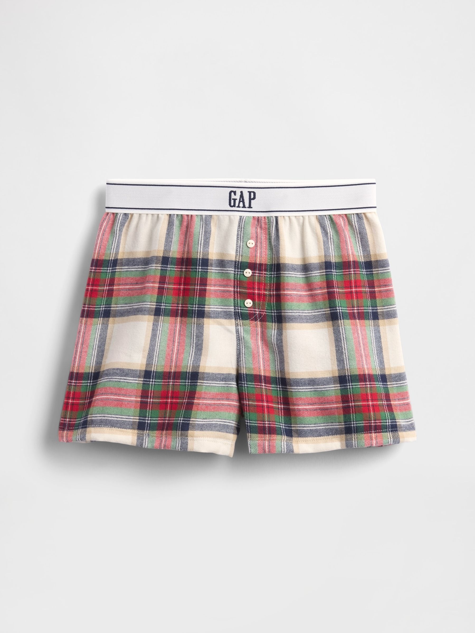 Red Check Flannel Pyjama Boxer Shorts (5-13yrs) - Image 3 of 4