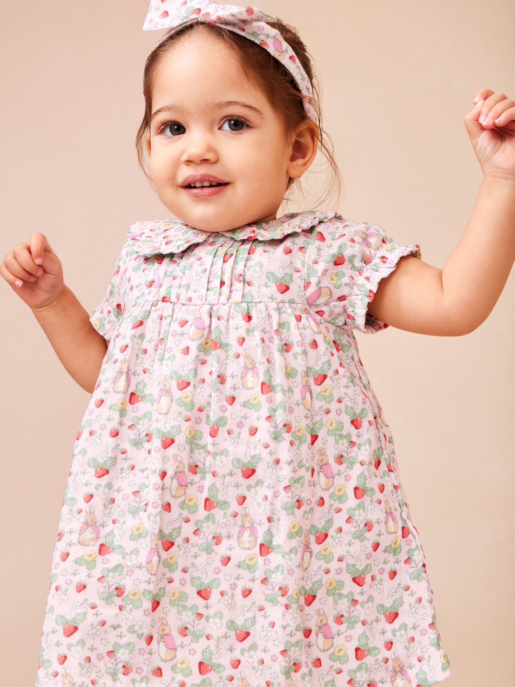 Pink Flopsy Bunny Dress, Knicker & Headband Set - Image 1 of 8