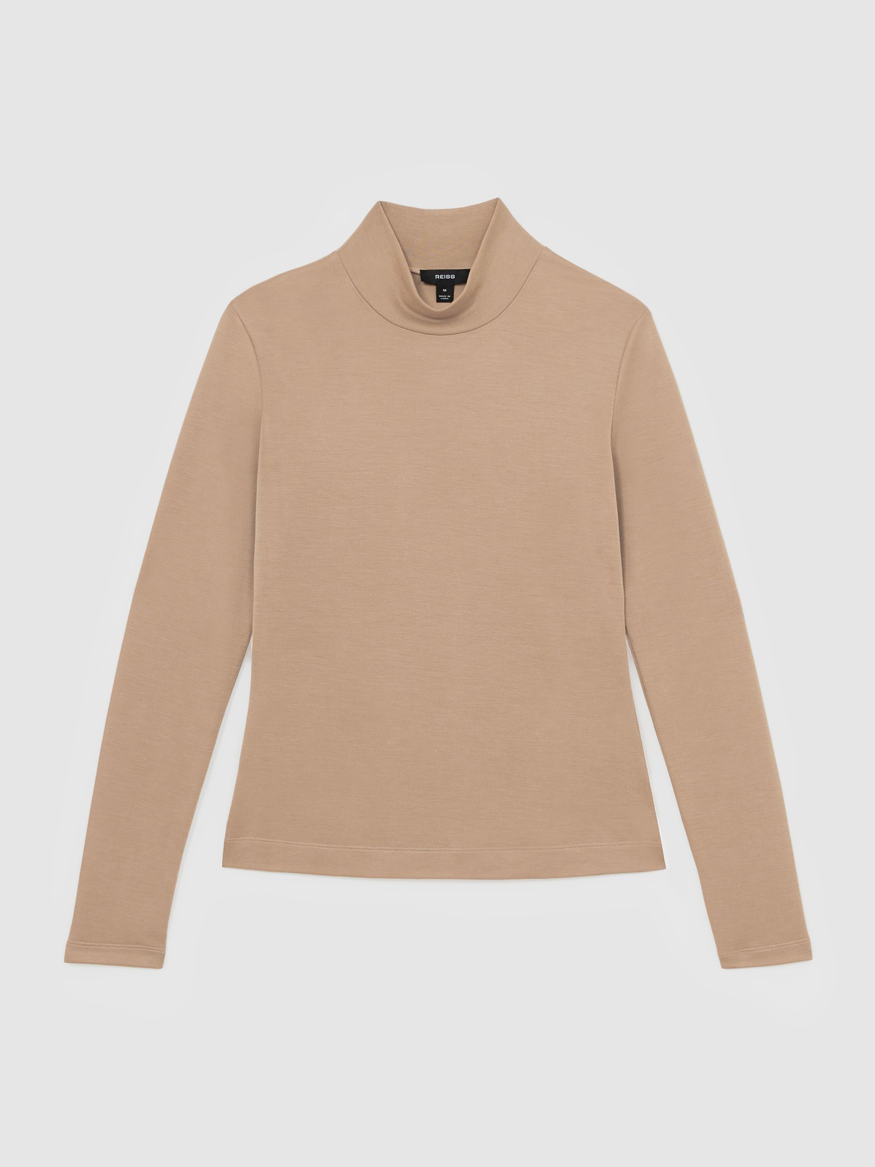 Lyocell-Blend Funnel-Neck Top in Camel - Image 2 of 7