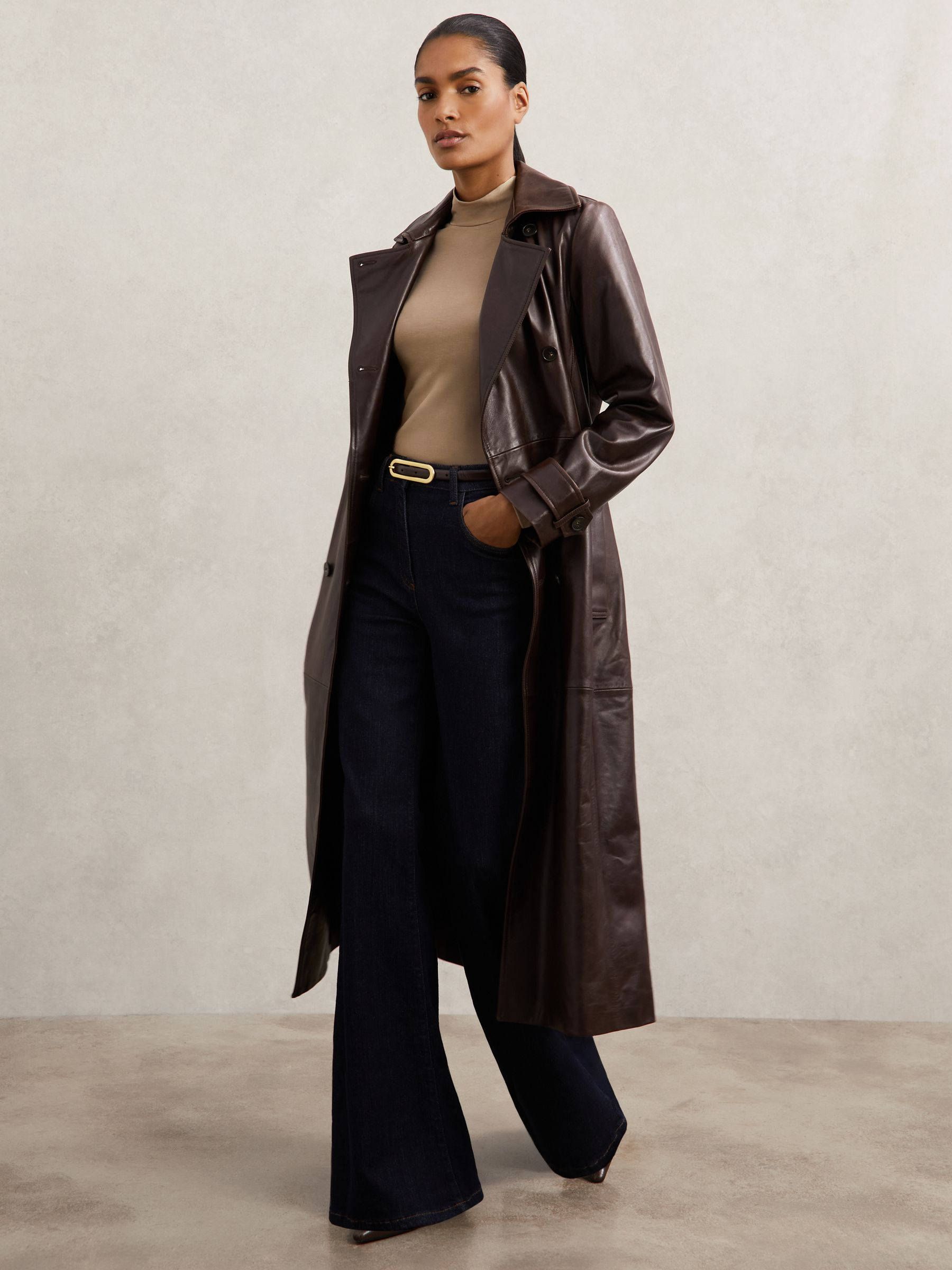 Lyocell-Blend Funnel-Neck Top in Camel - Image 3 of 7