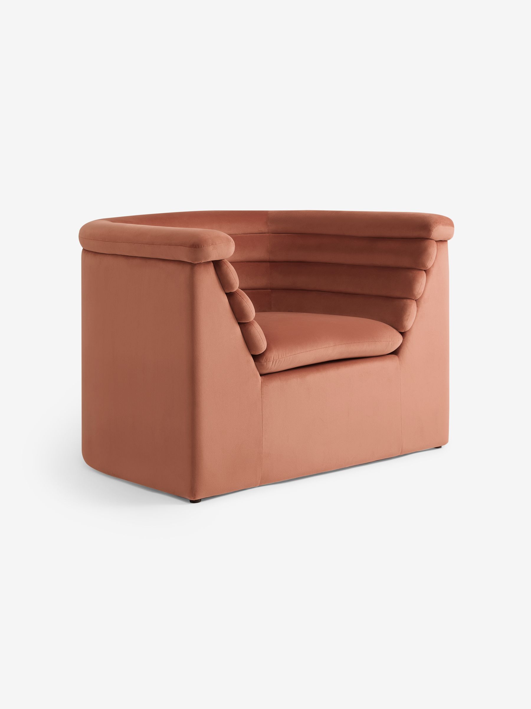 Fawn Truffle Natural Velvet Lineari Accent Chair - Image 4 of 5